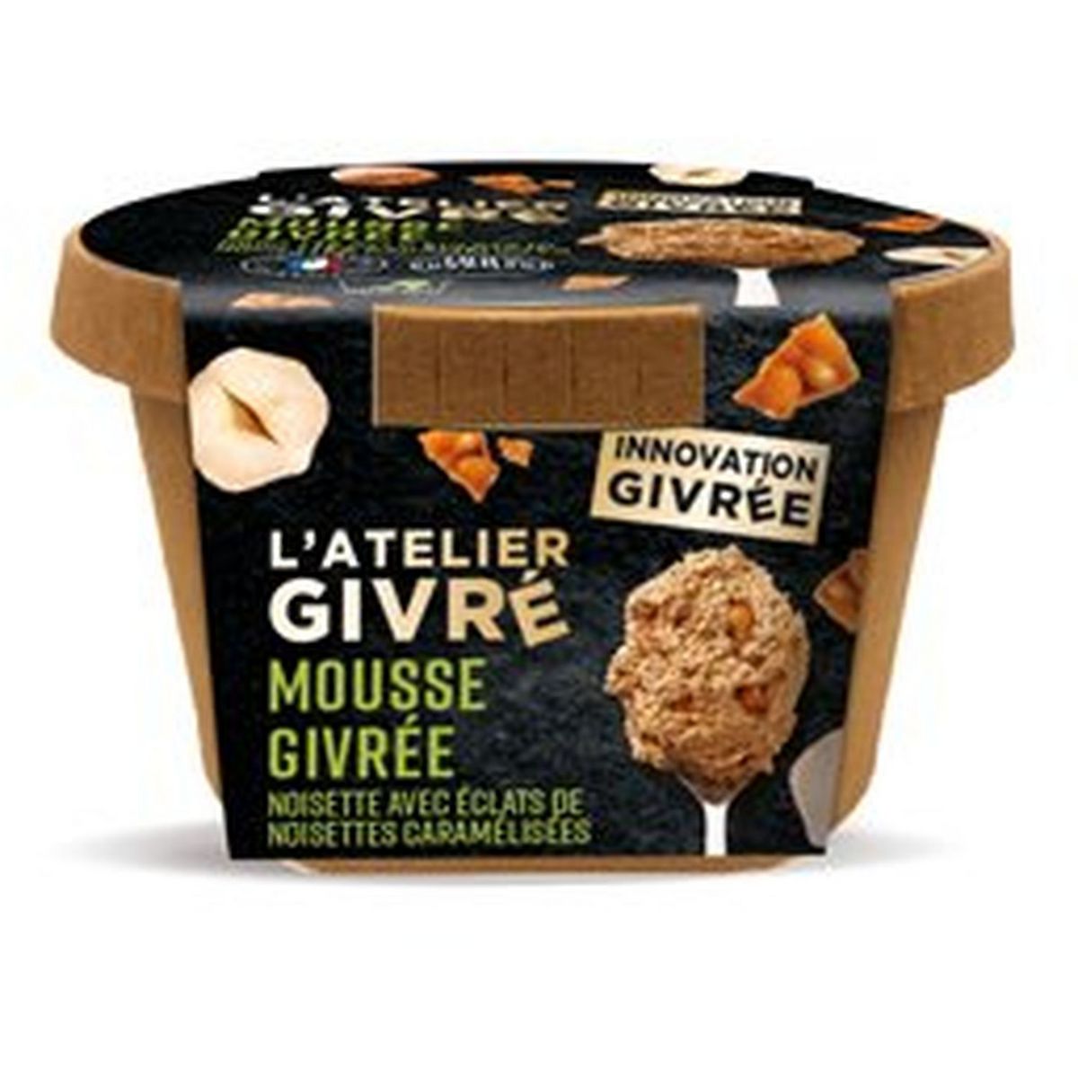 L'ATELIER GIVRÉ Mousse givrée noisette avec éclats de noisettes caramélisées 175g