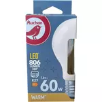 AUCHAN Ampoule LED E27 60W - Couleur Chaude