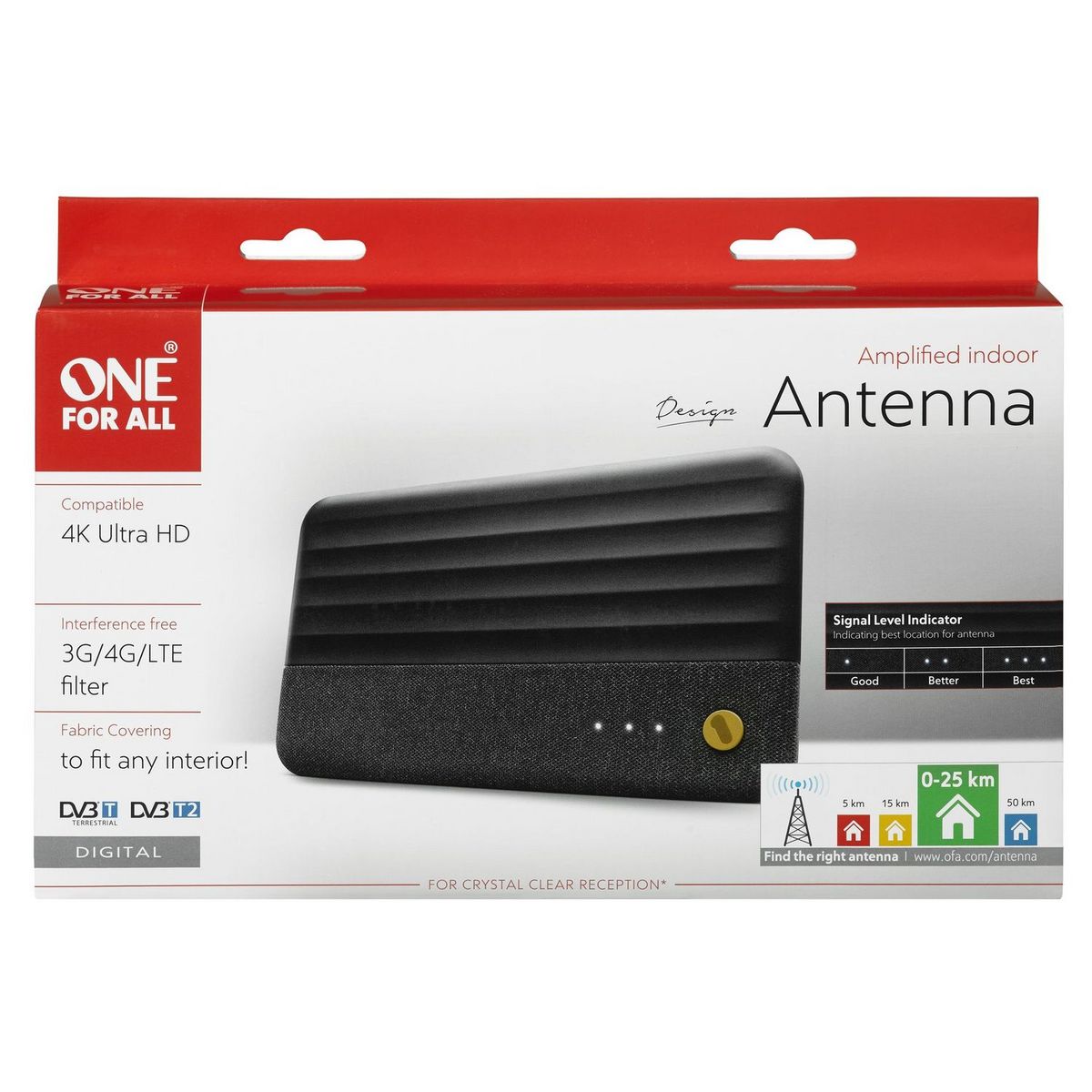 ONE FOR ALL Antenne TV d'intérieur - Noir - SV9482