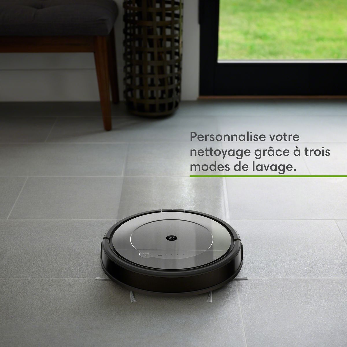 IROBOT Aspirateur robot laveur connecté Roomba Combo R113840 - Gris