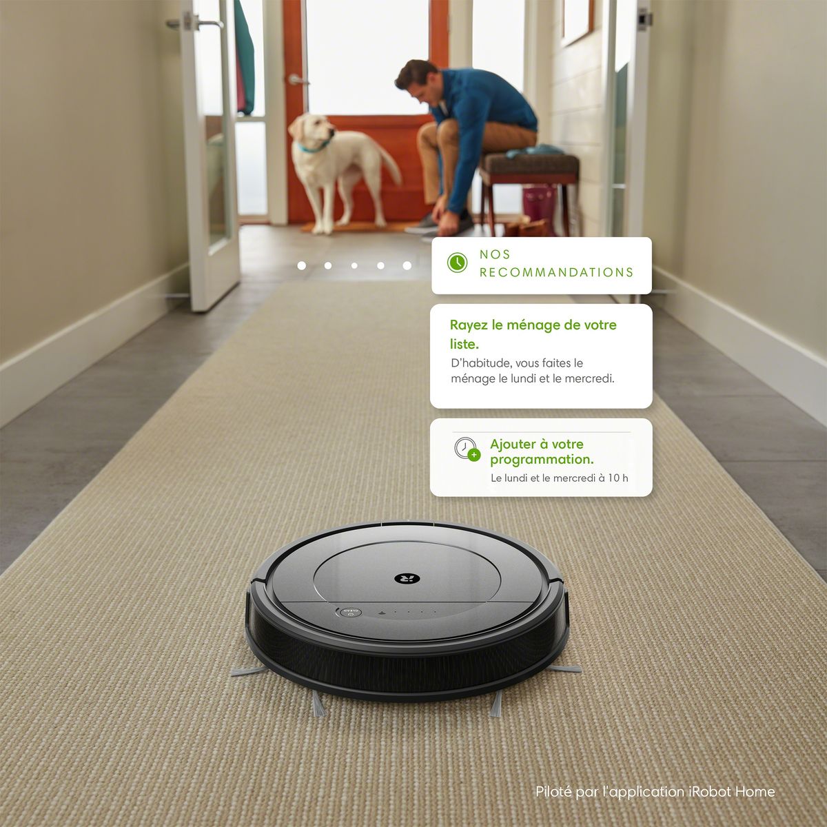 IROBOT Aspirateur robot laveur connecté Roomba Combo R113840 - Gris