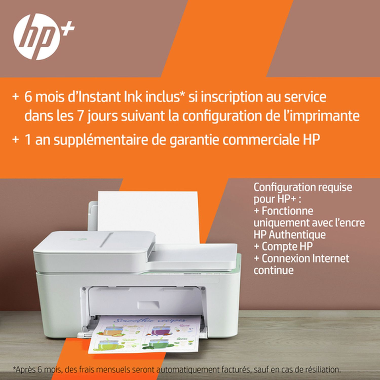 Voir la diapositive 2 : HP HP Deskjet 4122e Imprimante tout-en-un Jet d'encre couleur - 6 mois d' Instant ink inclus avec HP+ ( A4 Copie Scan Chargeur automatique de documents Wifi )