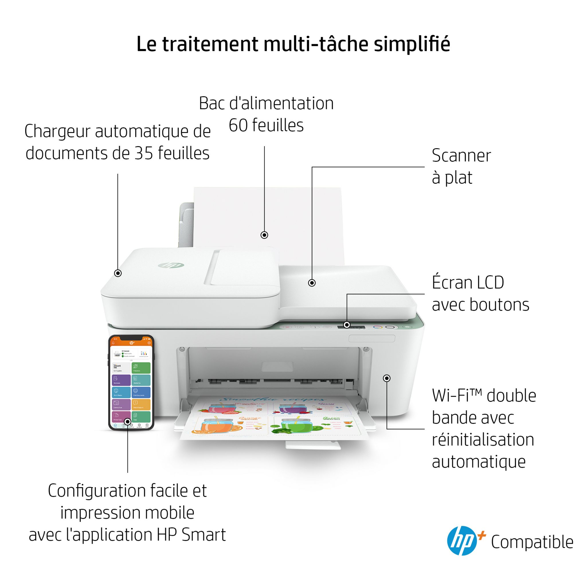 Voir la diapositive 12 : HP HP Deskjet 4122e Imprimante tout-en-un Jet d'encre couleur - 6 mois d' Instant ink inclus avec HP+ ( A4 Copie Scan Chargeur automatique de documents Wifi )