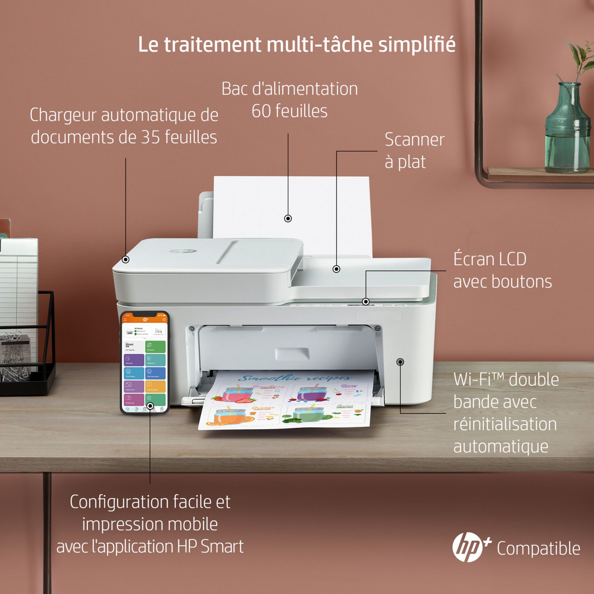 Voir la diapositive 10 : HP HP Deskjet 4122e Imprimante tout-en-un Jet d'encre couleur - 6 mois d' Instant ink inclus avec HP+ ( A4 Copie Scan Chargeur automatique de documents Wifi )