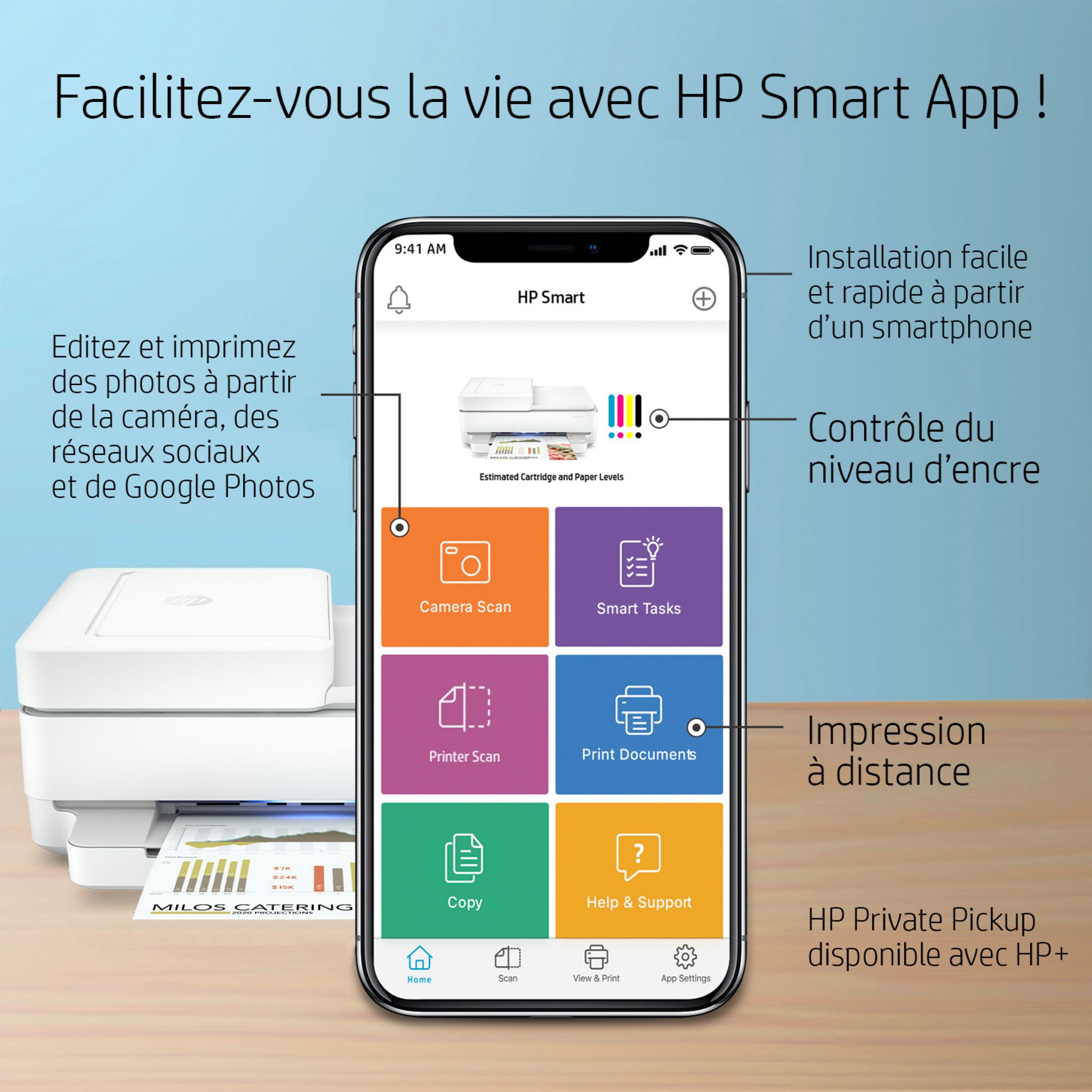 Voir la diapositive 3 : HP Imprimante multifonction Envy 6430E - Compatible Instant Ink