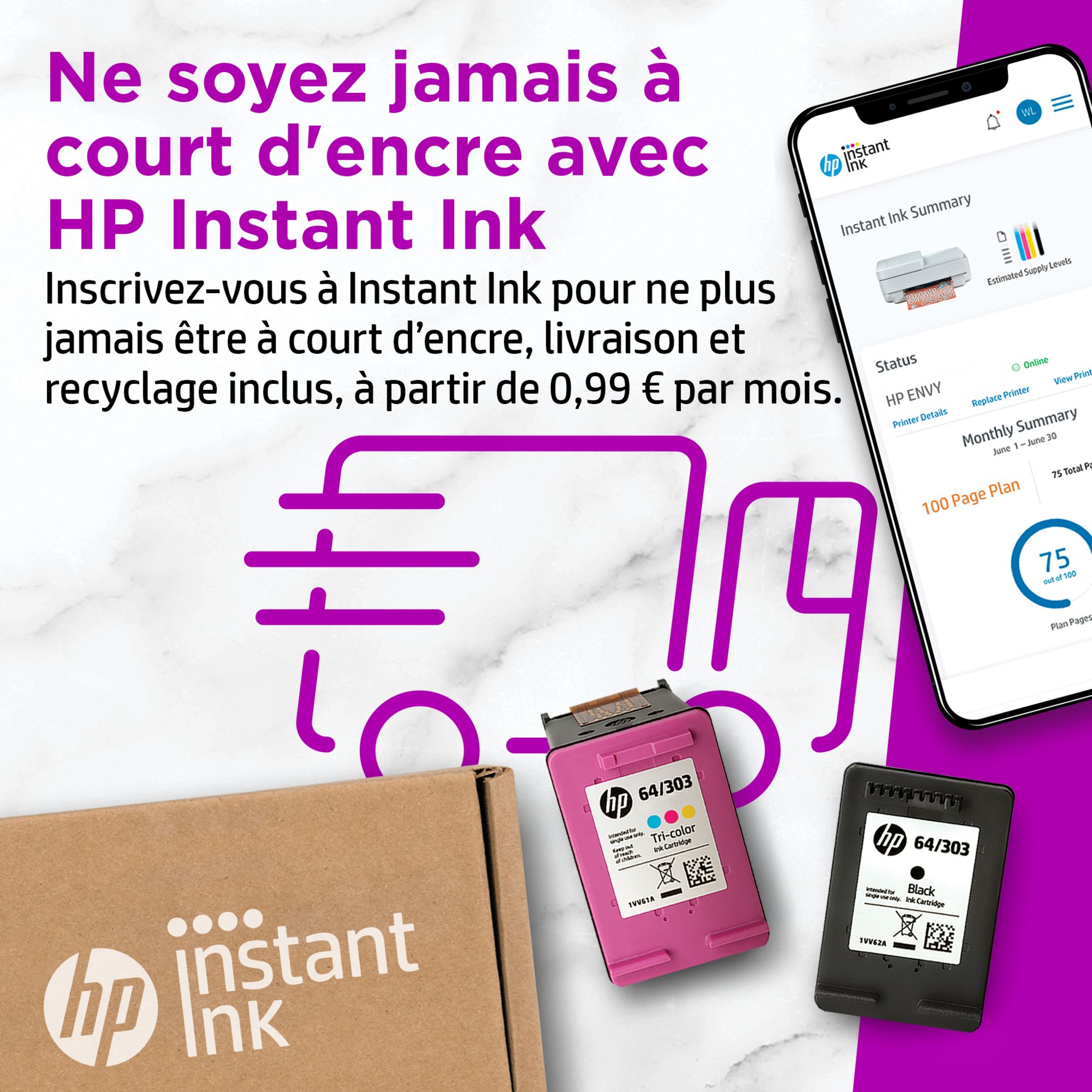 Voir la diapositive 8 : HP Imprimante multifonction Envy 6430E - Compatible Instant Ink