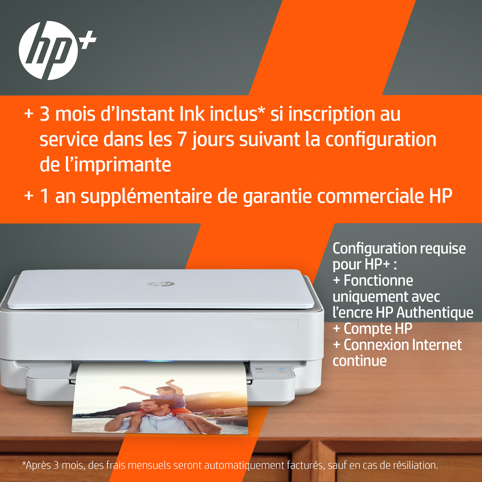 Voir la diapositive 4 : HP Envy 6030e Imprimante tout-en-un Jet d'encre couleur - 3 mois d' Instant ink inclus avec HP+ ( A4 Copie Scan Recto verso Wifi )