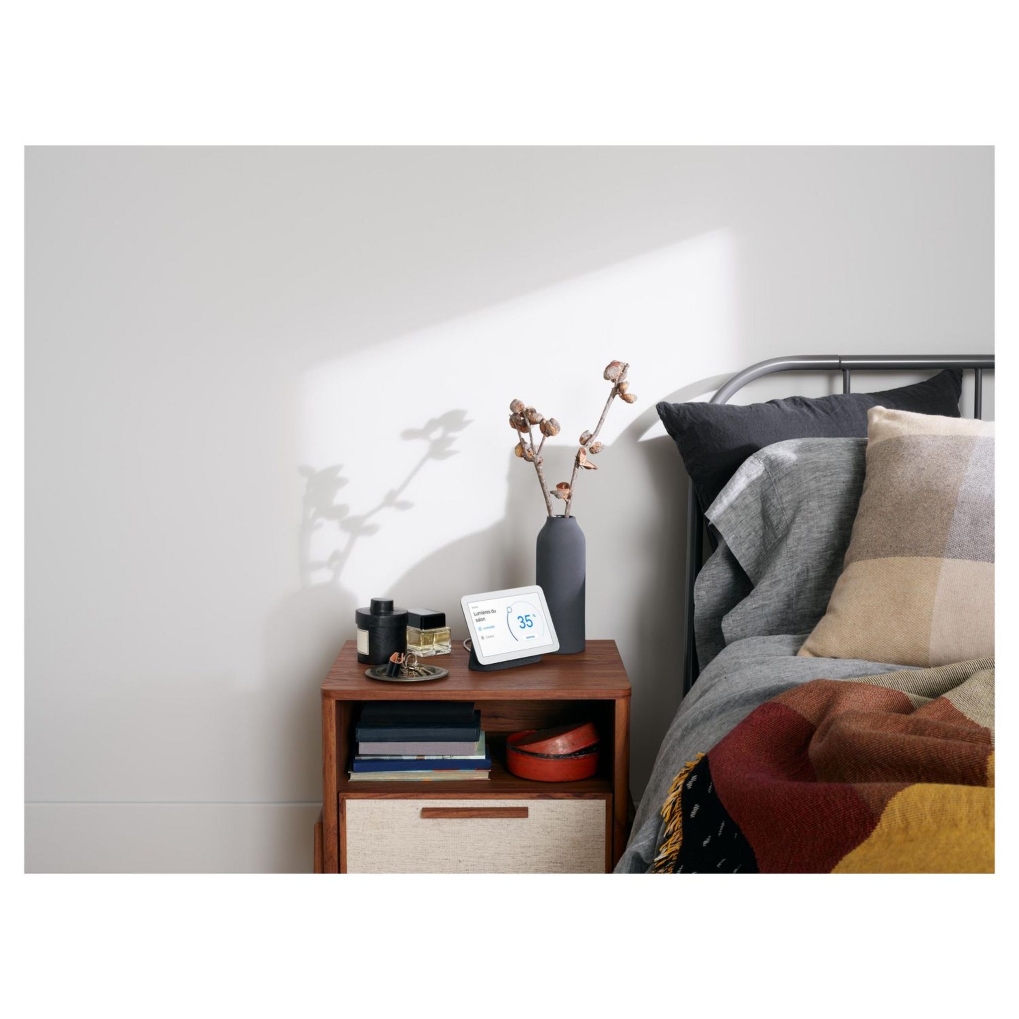 Voir la diapositive 5 : GOOGLE Assistant vocal Nest Hub 2e génération avec écran connecté - Galet - Gris clair