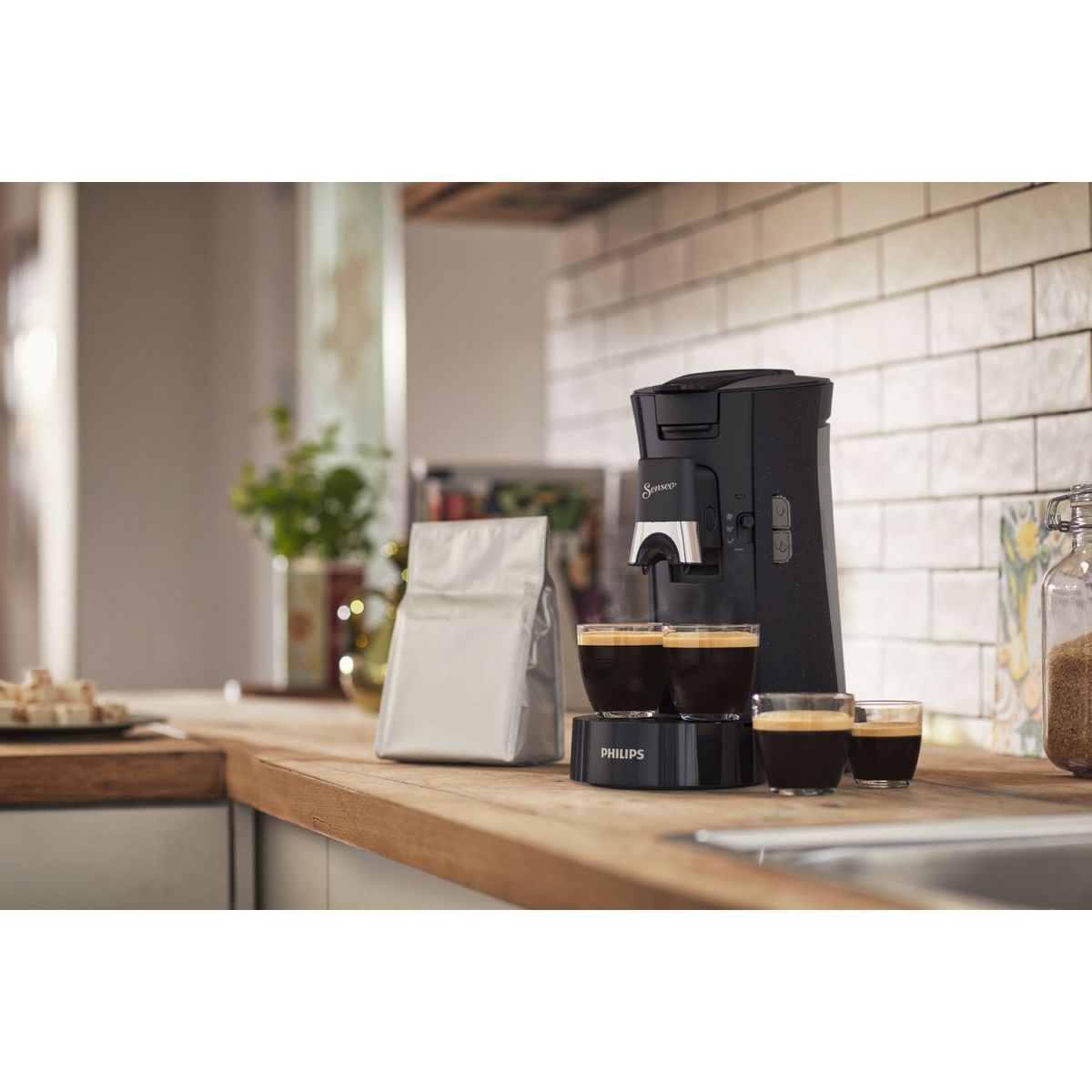 PHILIPS Cafetière à dosette SENSEO Select ECO CSA240/21 - Noir