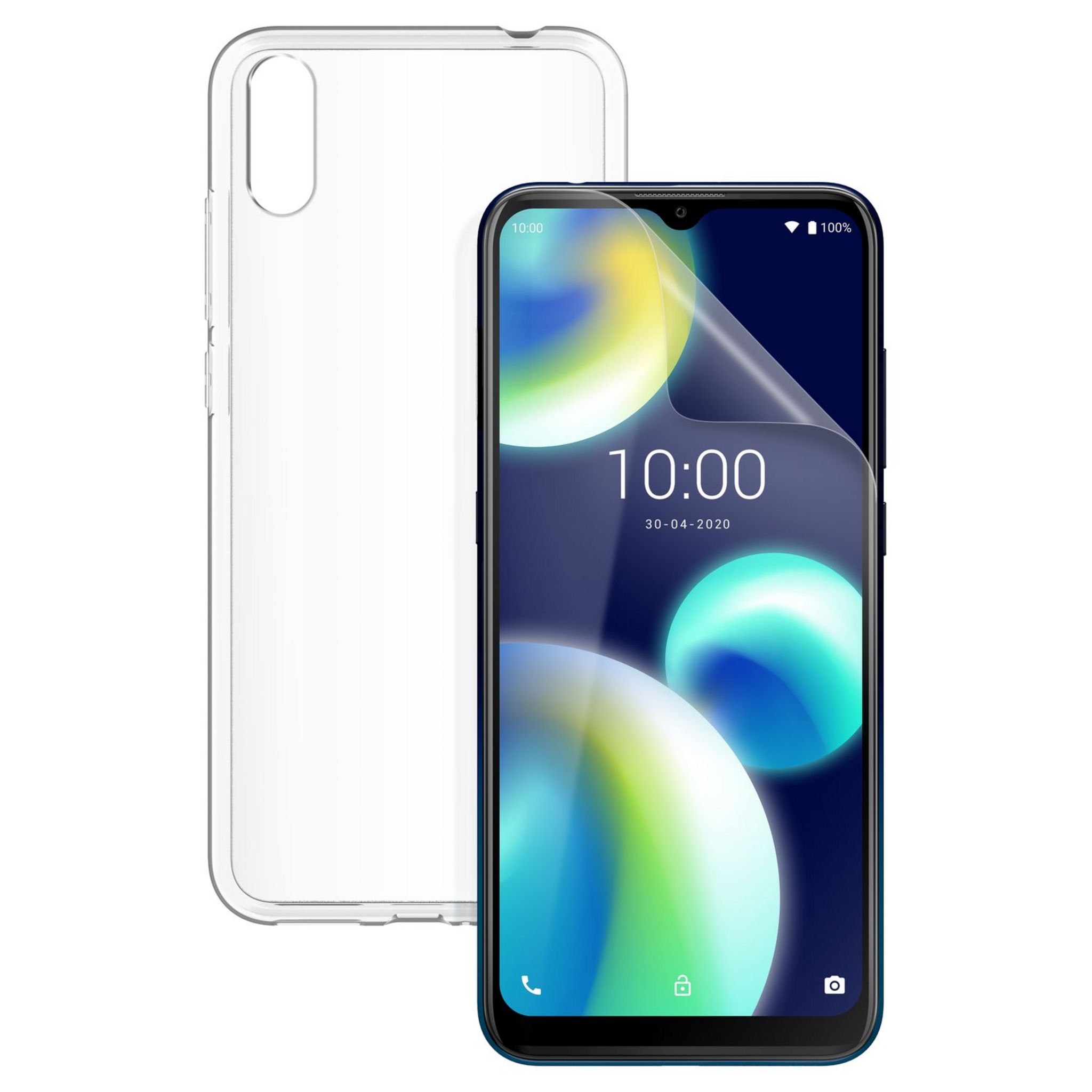 Voir la diapositive 1 : WIKO Pack Smartphone View4 Lite 64 Go Bleu 4G + Coque transparente + Film protection écran