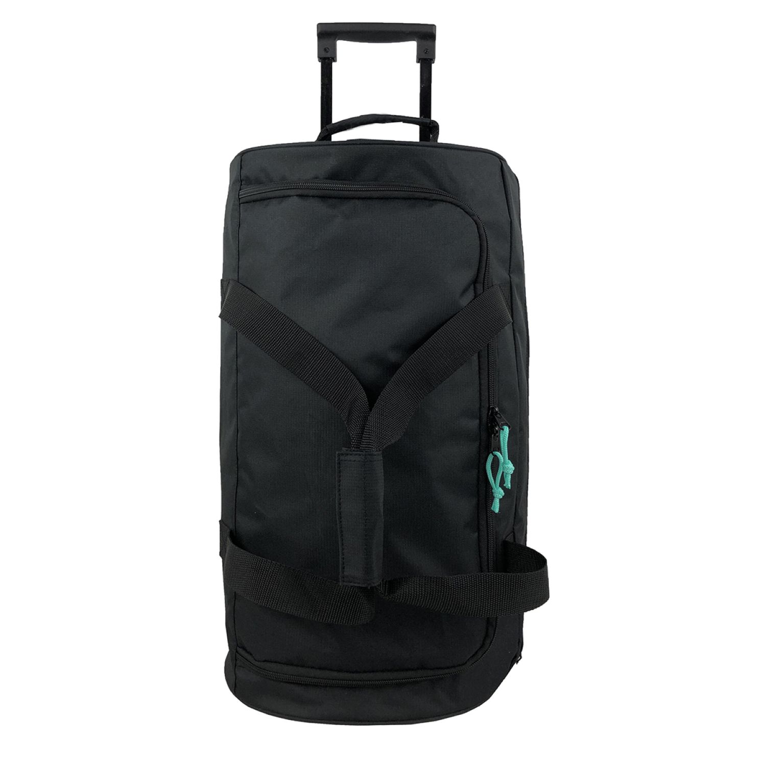 Voir la diapositive 3 : AUCHAN ESSENTIEL Sac de voyage à roulettes noir 59x31x30cm - 90L