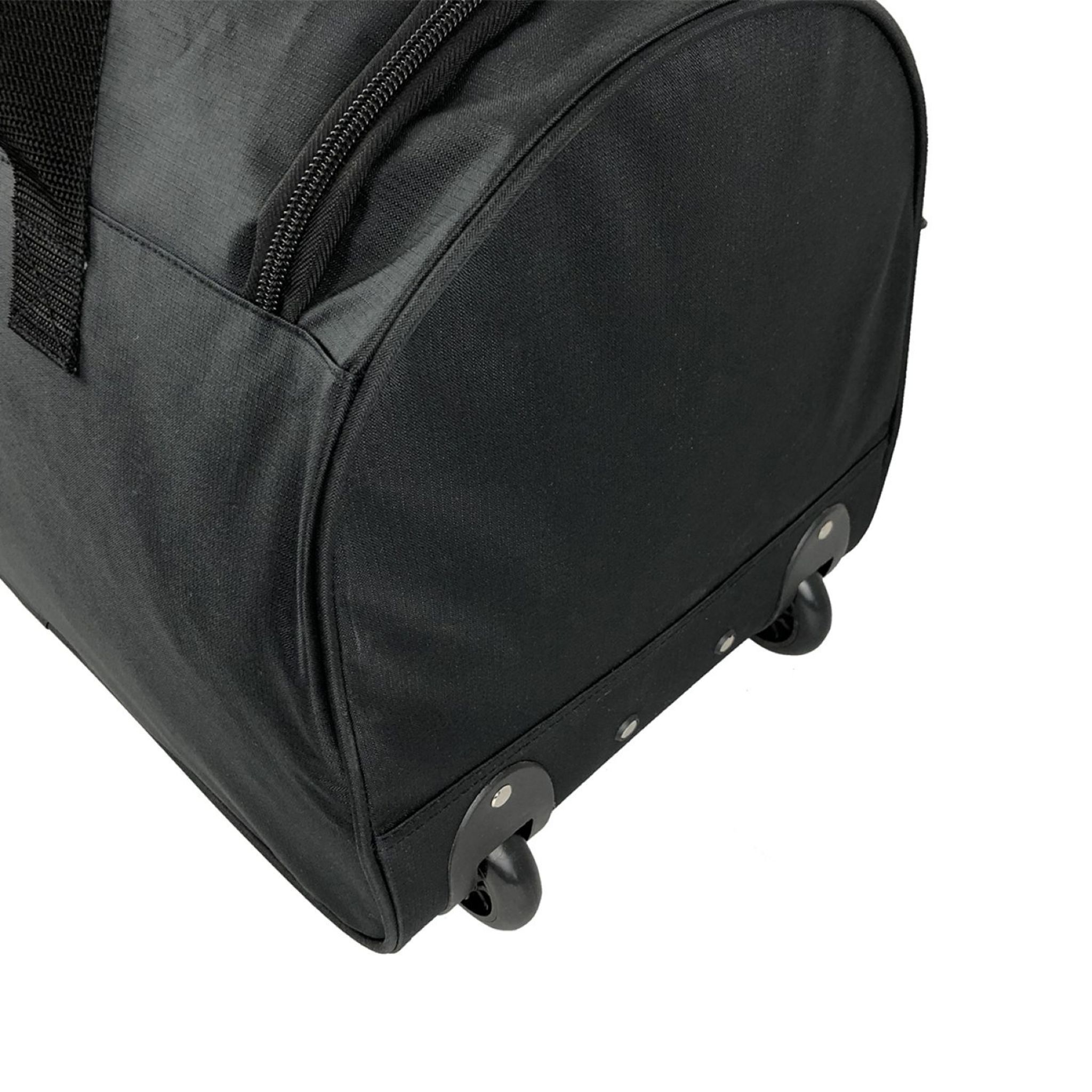Voir la diapositive 6 : AUCHAN ESSENTIEL Sac de voyage à roulettes noir 59x31x30cm - 90L