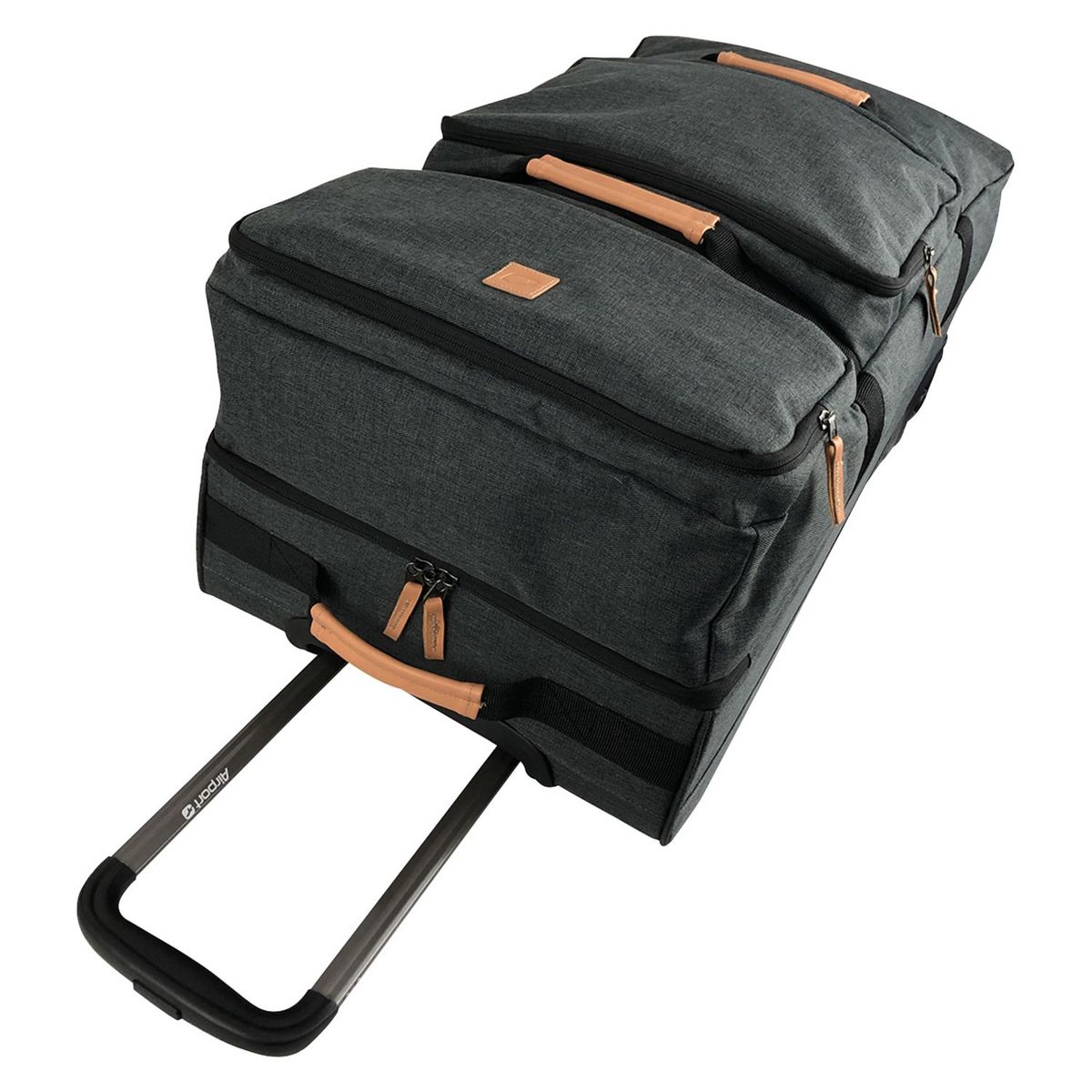 AIRPORT Grand Sac de voyage à roulettes gris 75x38x37cm - 90L