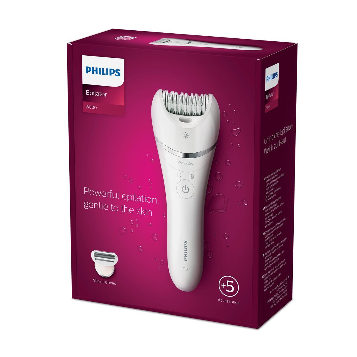 PHILIPS Épilateur électrique BRE710/00 - Blanc