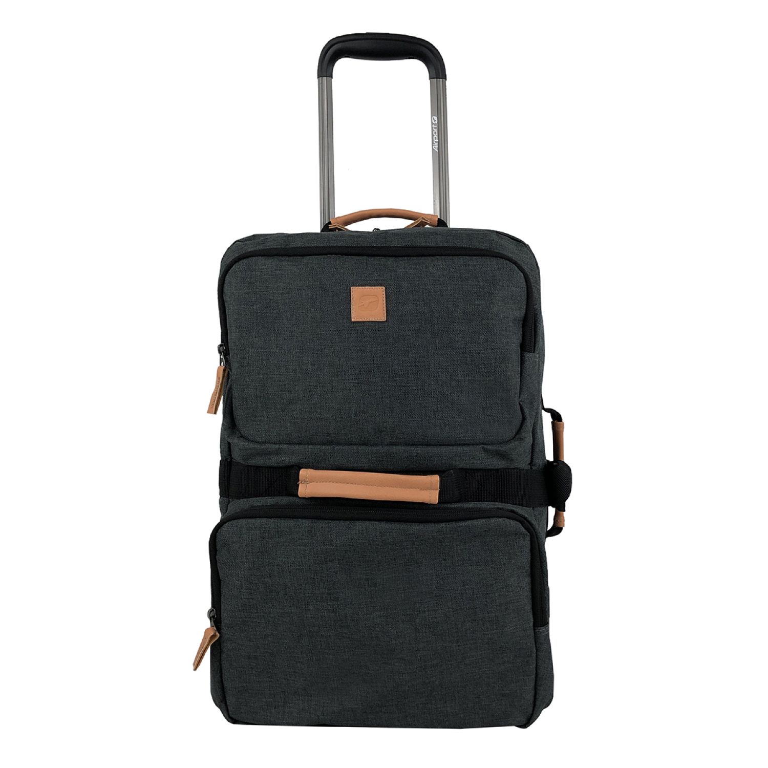 Voir la diapositive 2 : AIRPORT Sac de voyage à roulettes cabine gris 50x30x25cm - 30L