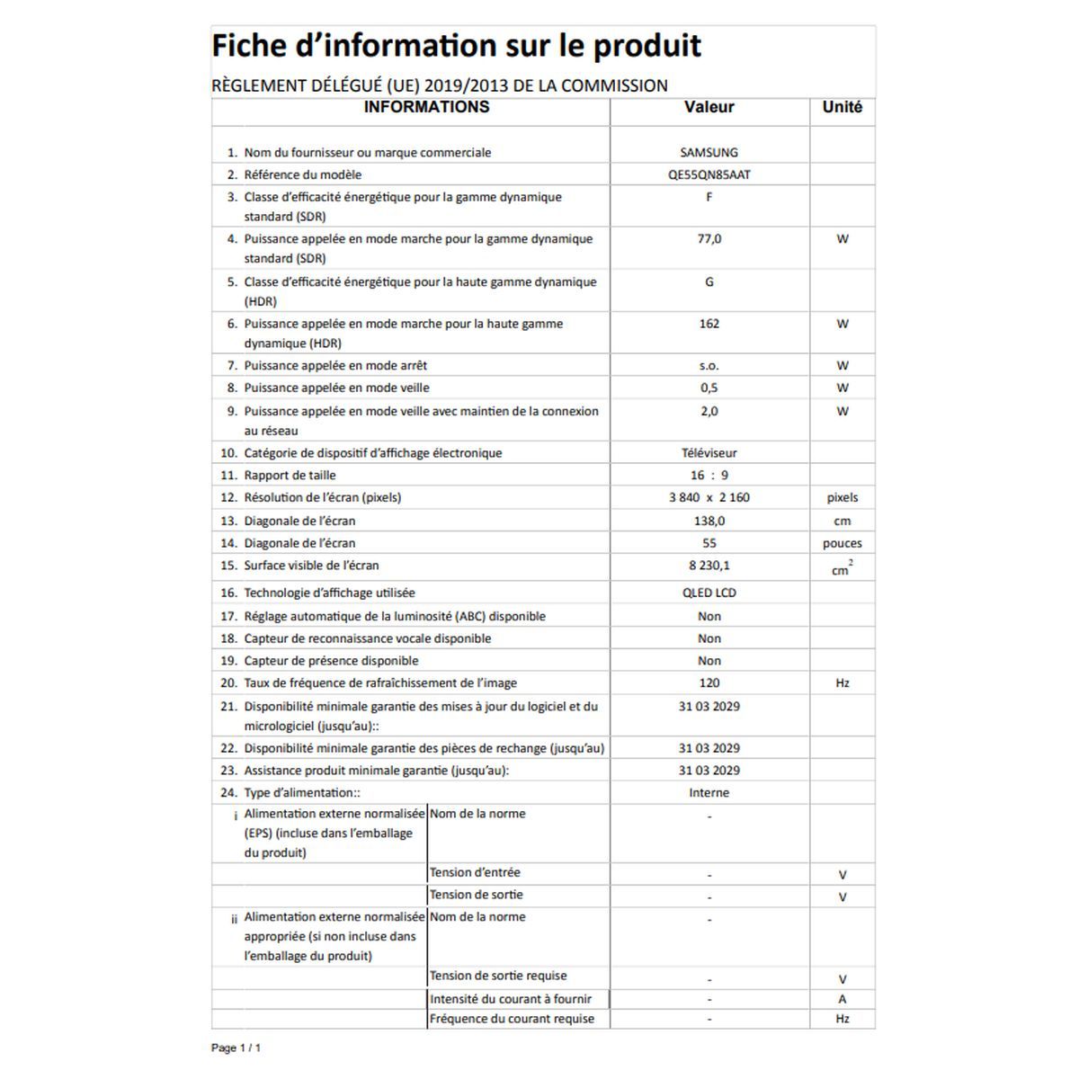 SAMSUNG QE55QN85AATXXC TV NEO QLED 4K UHD 138 cm Smart TV 