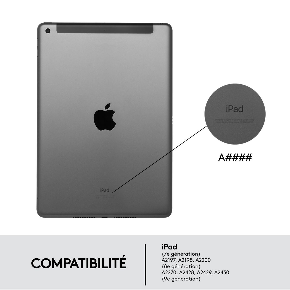 LOGITECH Étui Clavier Combo Touch pour IPAD (7e, 8e et 9e générations) avec pavé tactile GRAPHITE