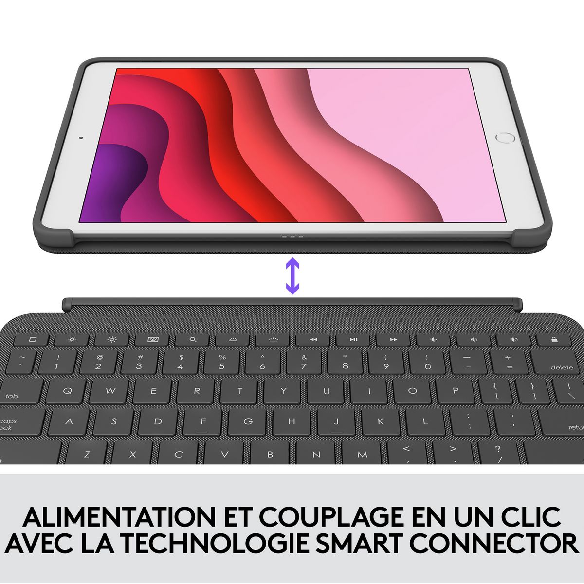 LOGITECH Étui Clavier Combo Touch pour IPAD (7e, 8e et 9e générations) avec pavé tactile GRAPHITE