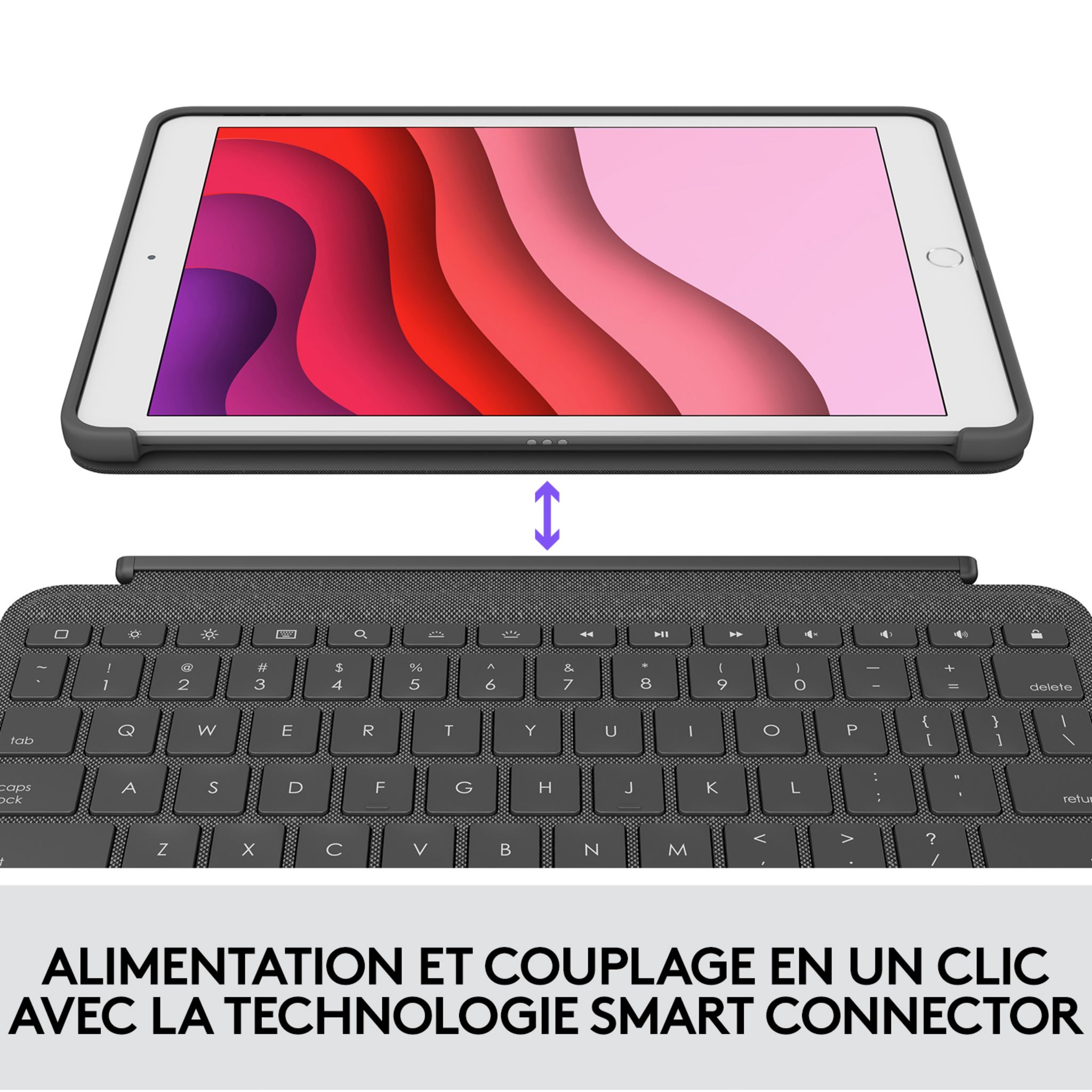 Voir la diapositive 3 : LOGITECH Étui Clavier Combo Touch pour IPAD (7e, 8e et 9e générations) avec pavé tactile GRAPHITE