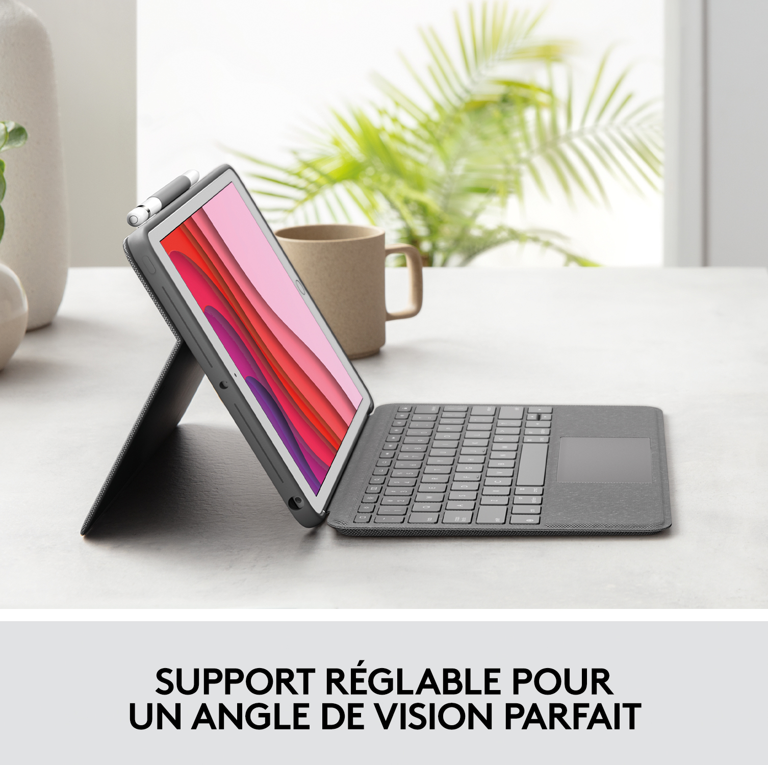 Voir la diapositive 4 : LOGITECH Étui Clavier Combo Touch pour IPAD (7e, 8e et 9e générations) avec pavé tactile GRAPHITE