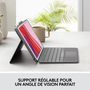Voir la diapositive 4 : LOGITECH Étui Clavier Combo Touch pour IPAD (7e, 8e et 9e générations) avec pavé tactile GRAPHITE