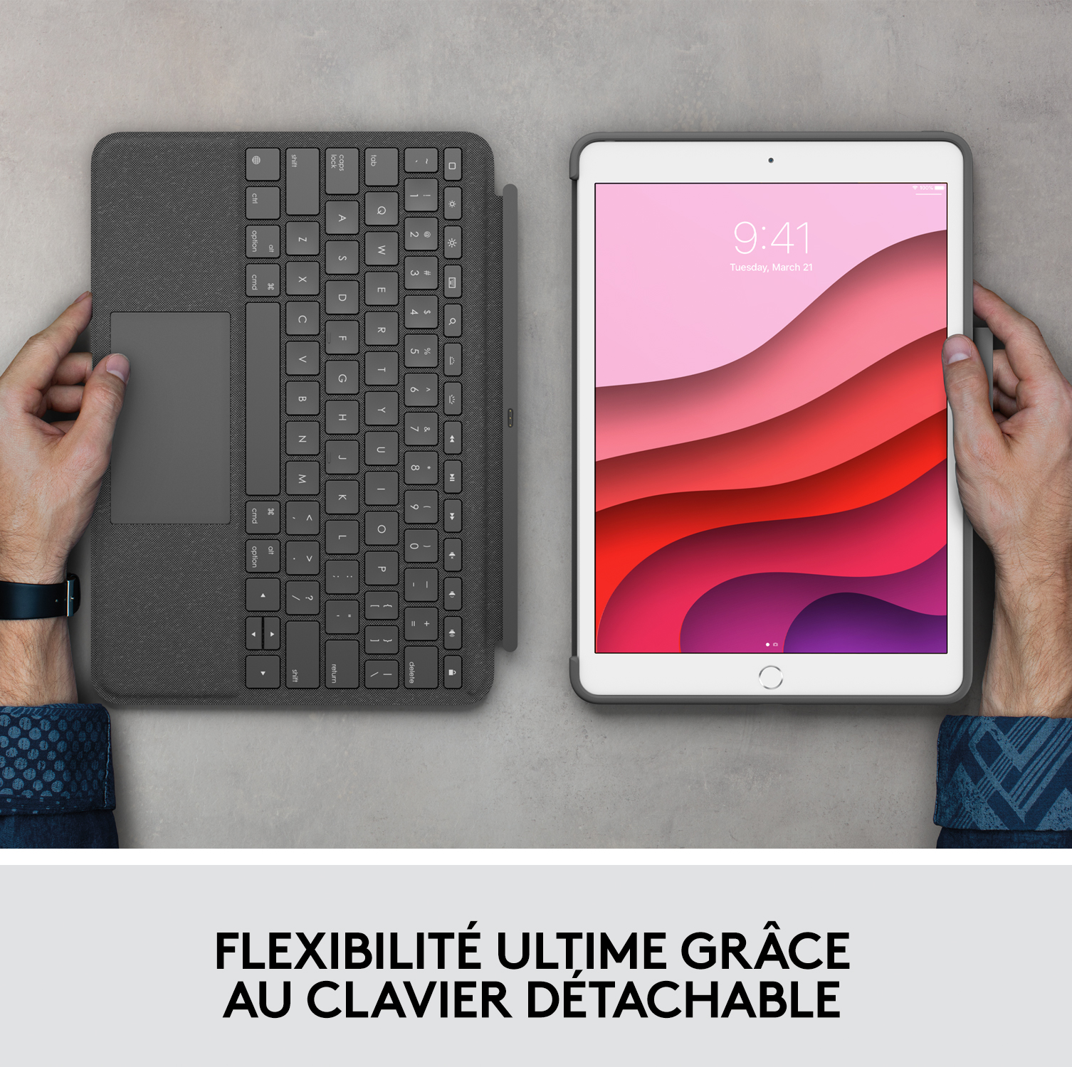 Voir la diapositive 7 : LOGITECH Étui Clavier Combo Touch pour IPAD (7e, 8e et 9e générations) avec pavé tactile GRAPHITE
