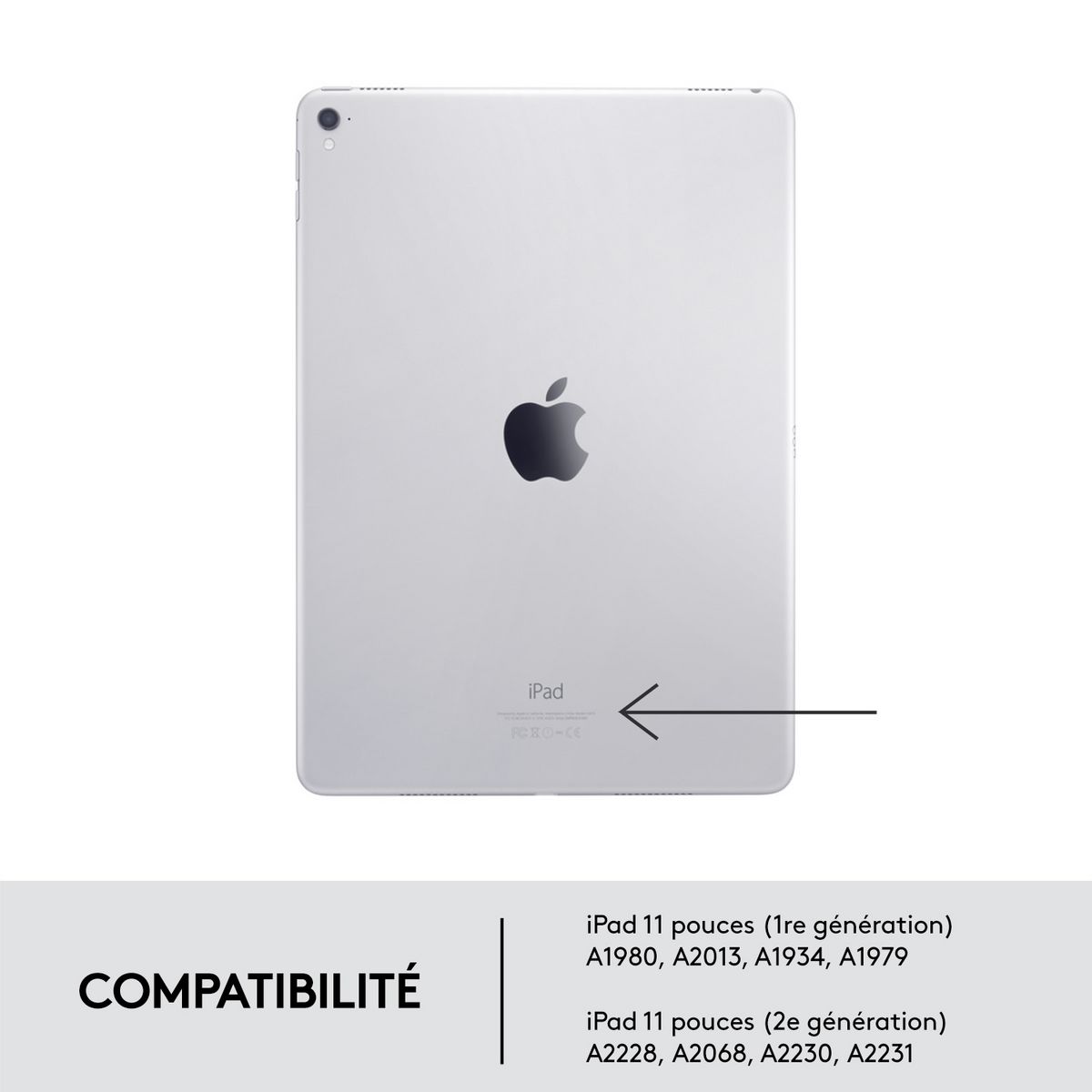 LOGITECH ÉTUI CLAVIER FOLIO TOUCH pour iPad Pro 11 pouces (1re, 2e et 3e générations) GRIS