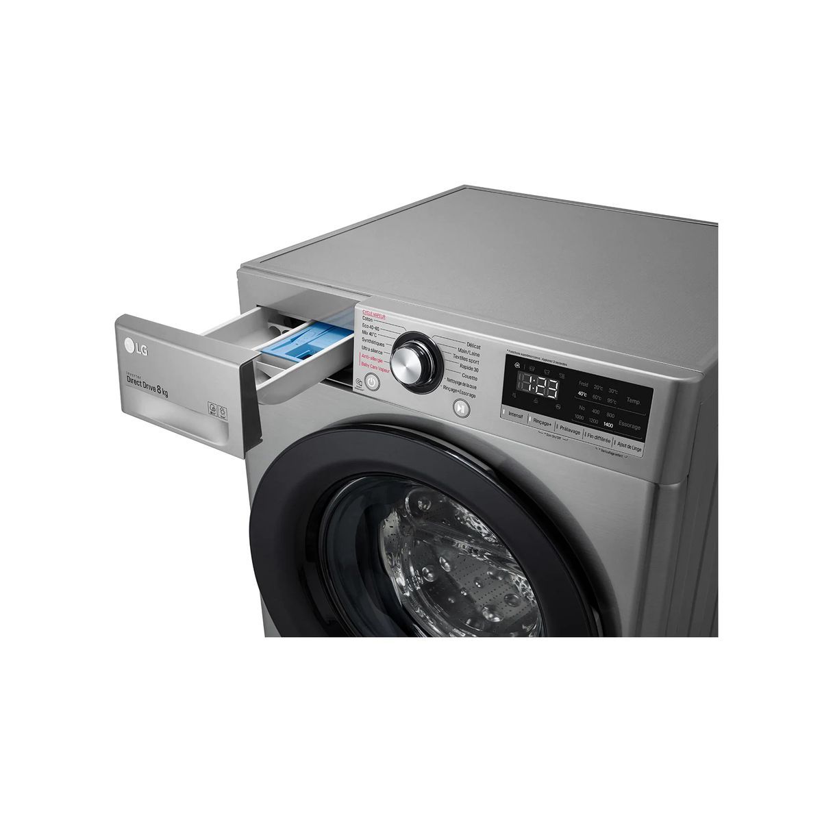 LG Lave linge hublot F84N15STS, 8 kg, 1400 T/min