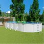 Voir la diapositive 1 : ALEO BY TRIGANO Piscine ovale métal hors sol 9,40x4,85 x 1,32 m SAPHIR - Blanc