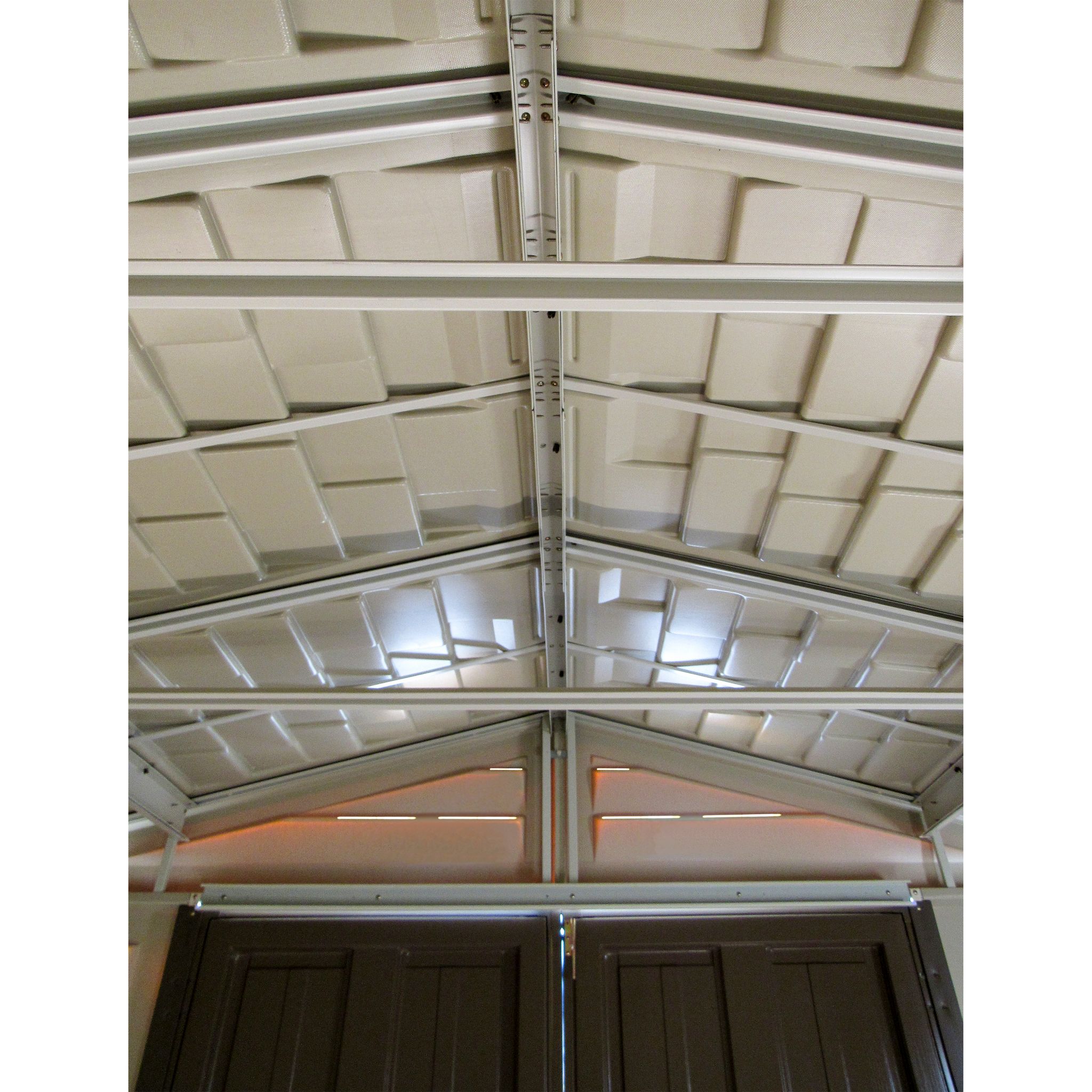 Voir la diapositive 3 : DURAMAX Abri de jardin PVC - 9,79m² - WOODSTYLE PREMIUM