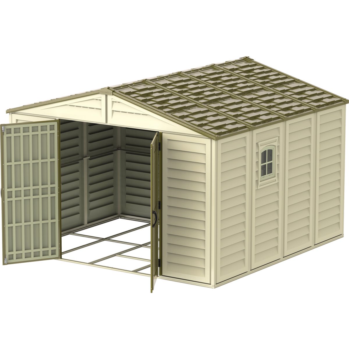 DURAMAX Abri de jardin PVC - 9,79m² - WOODSTYLE PREMIUM