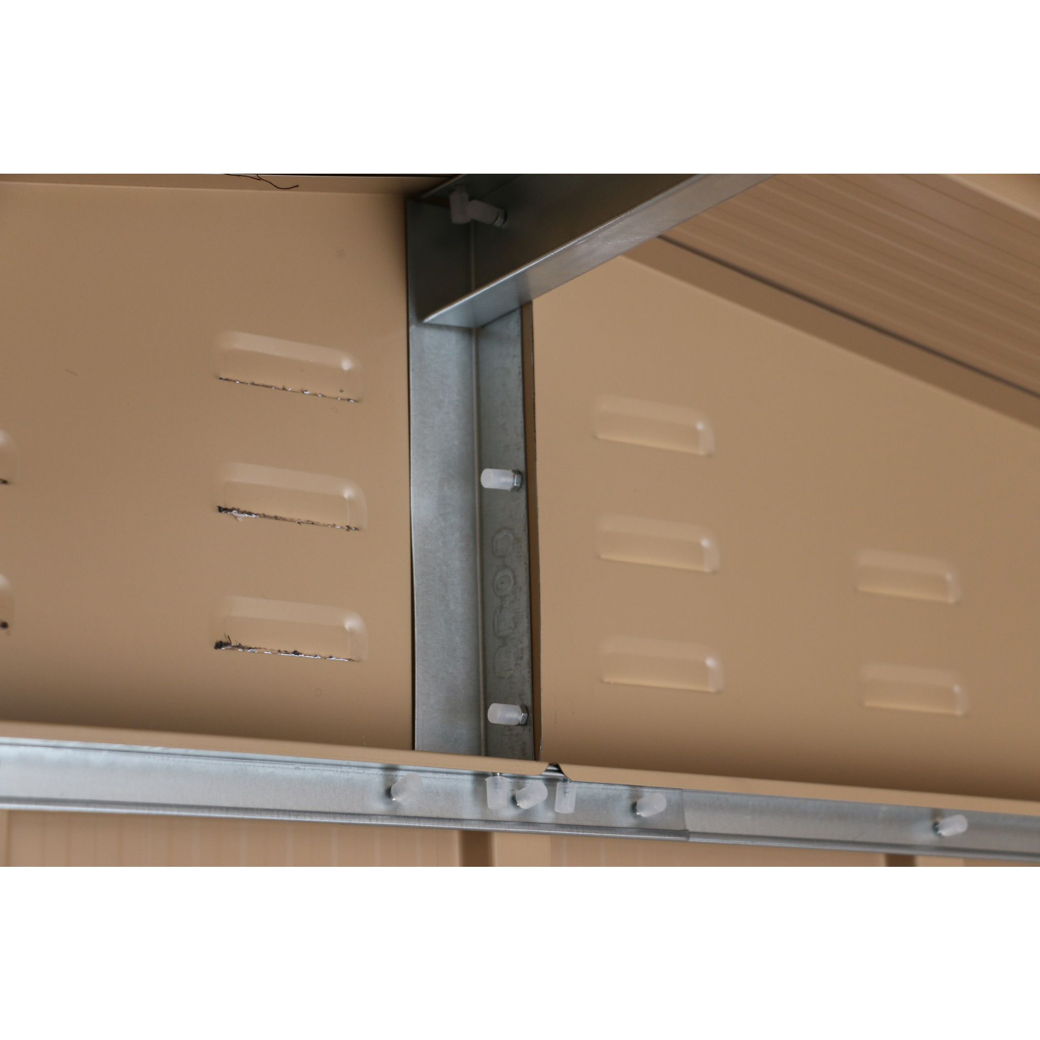 Voir la diapositive 4 : DURAMAX Abri de jardin métal - Imitation bois - 4,75m²