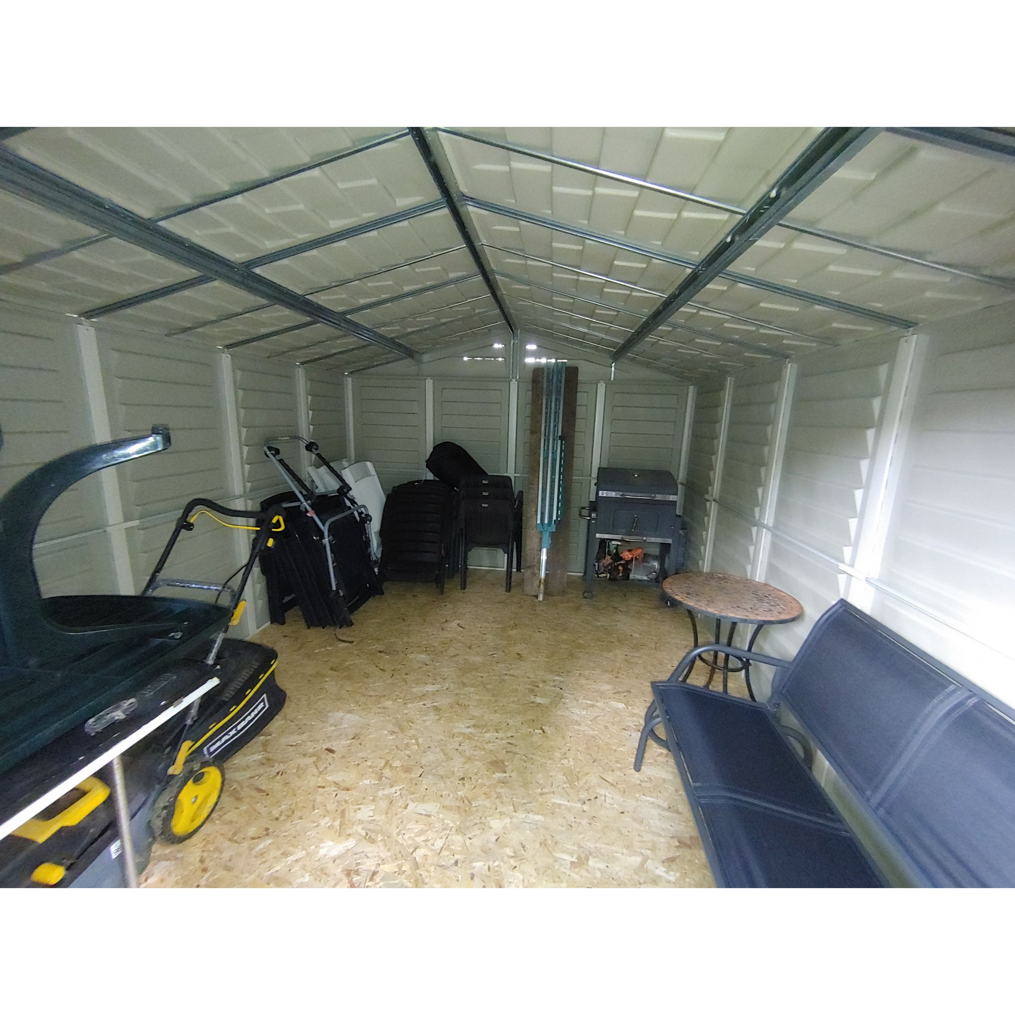 Voir la diapositive 3 : DURAMAX Abri de jardin PVC - 12,27m² - WOODSTYLE PREMIUM