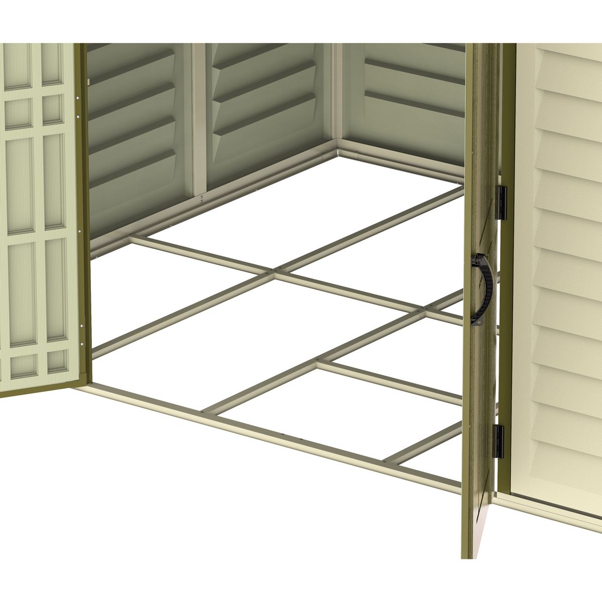 DURAMAX Abri de jardin PVC - 12,27m² - WOODSTYLE PREMIUM