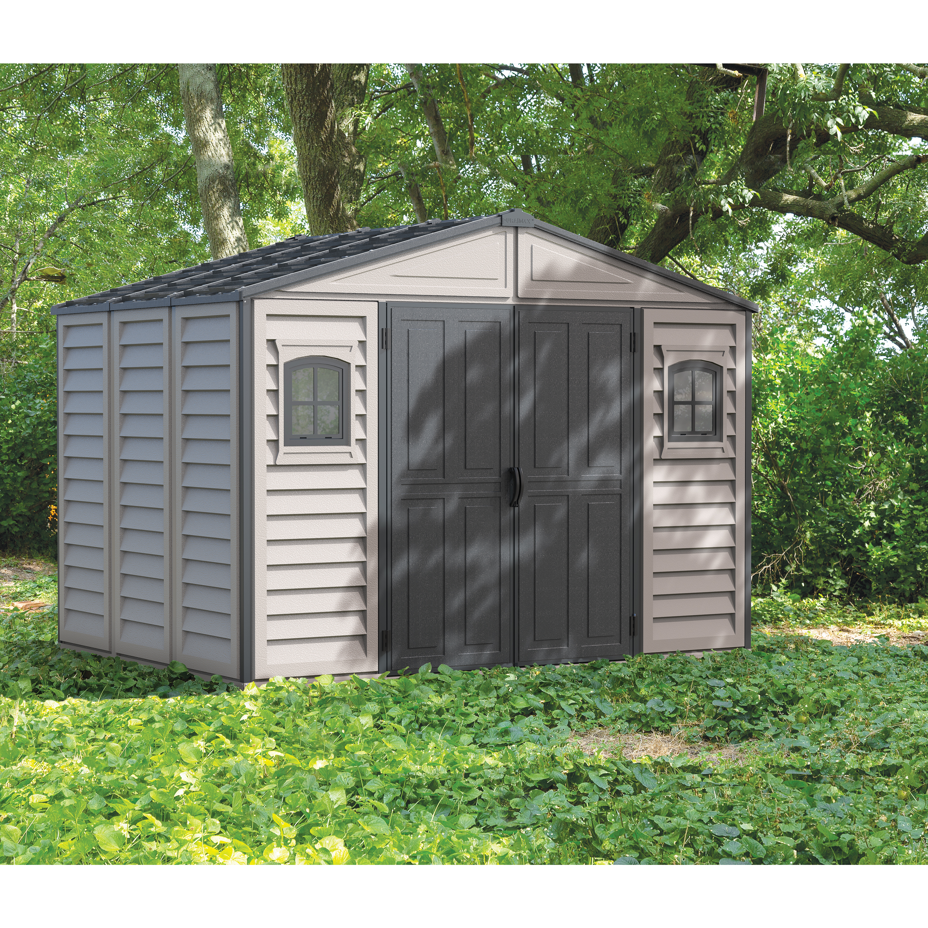 Voir la diapositive 2 : DURAMAX Abri de jardin PVC - 7,32m² - DARKGREY PREMIUM
