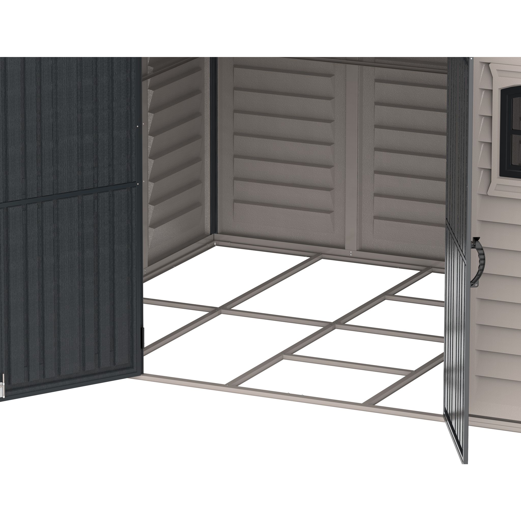 Voir la diapositive 3 : DURAMAX Abri de jardin PVC - 7,32m² - DARKGREY PREMIUM