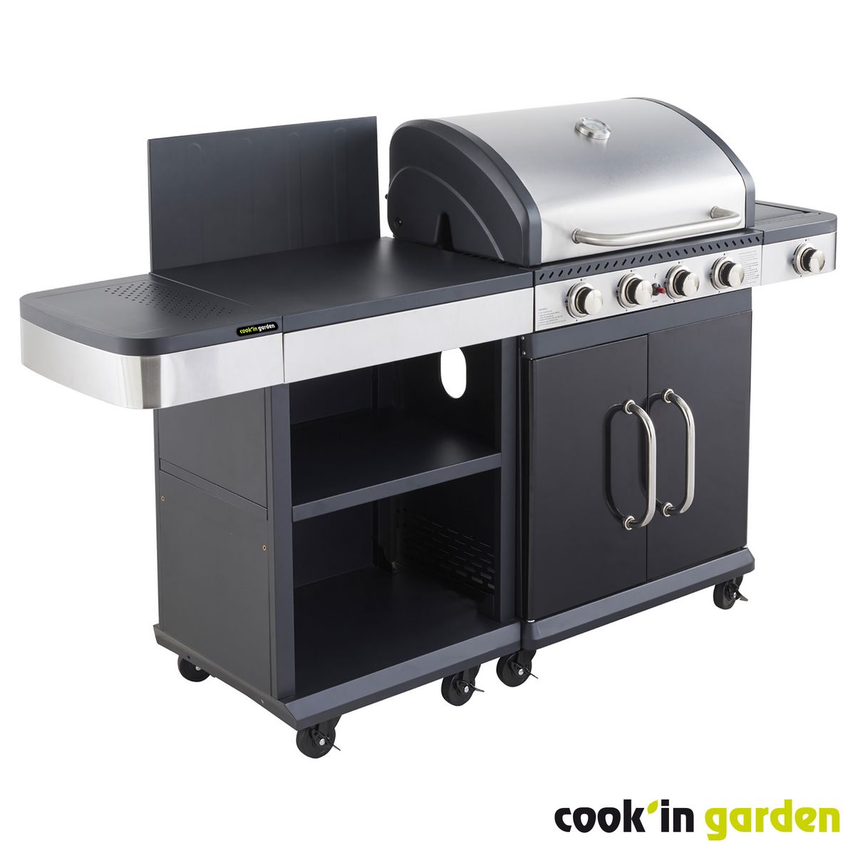 COOK IN GARDEN Barbecue gaz - 4 brûleurs - 14-5KW - Acier - FIDGI
