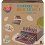 Voir la diapositive 2 : ONE TWO FUN Jeu 12 en 1 Coffret en bois