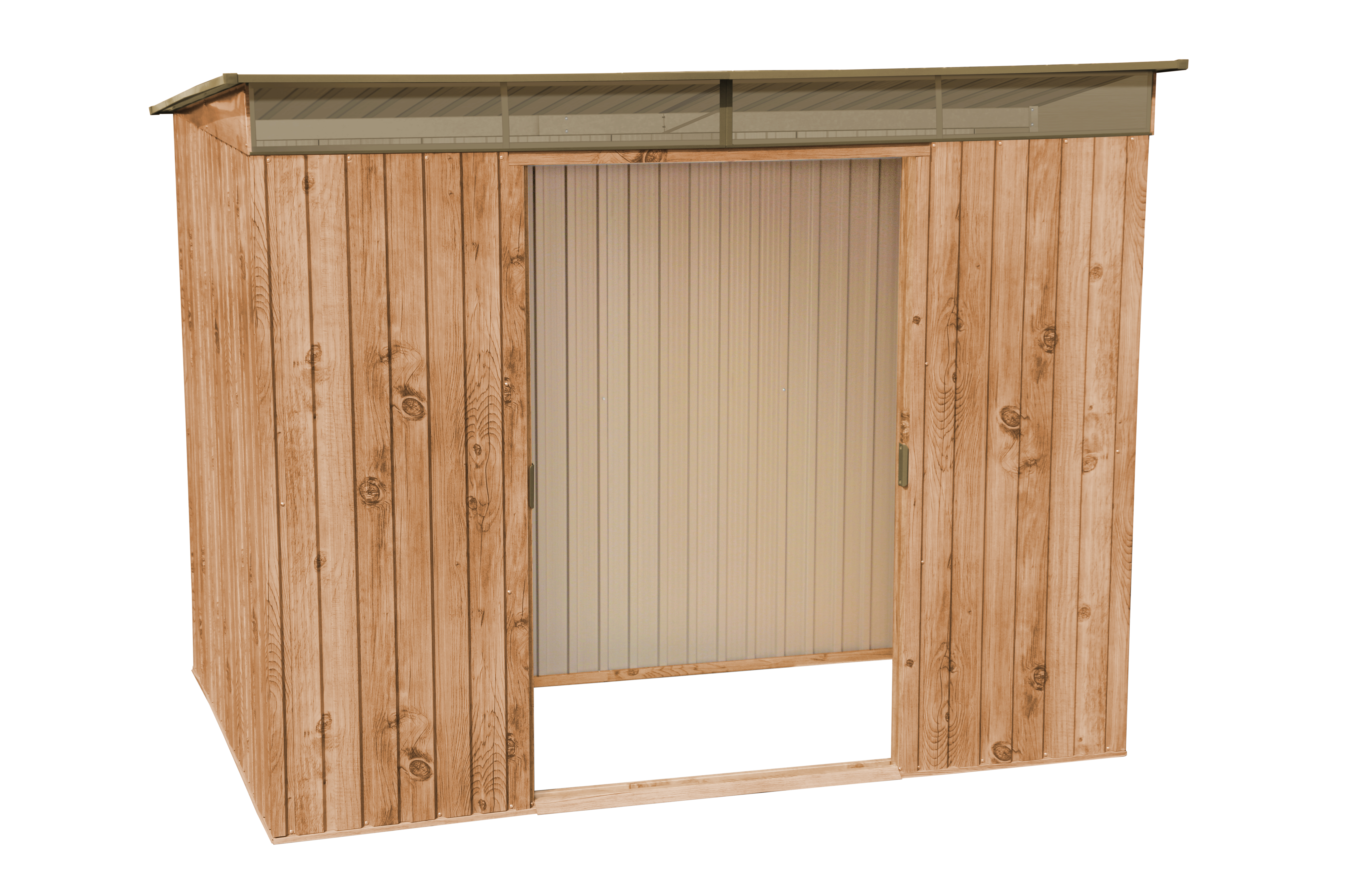 Voir la diapositive 2 : DURAMAX Abri de jardin métal - Imitation bois - 4,84m² - SKYLIGHT