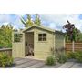 Voir la diapositive 4 : GARDENAS Abri de jardin bois - traité autoclave - 2,95m x 2,48m - LIENA