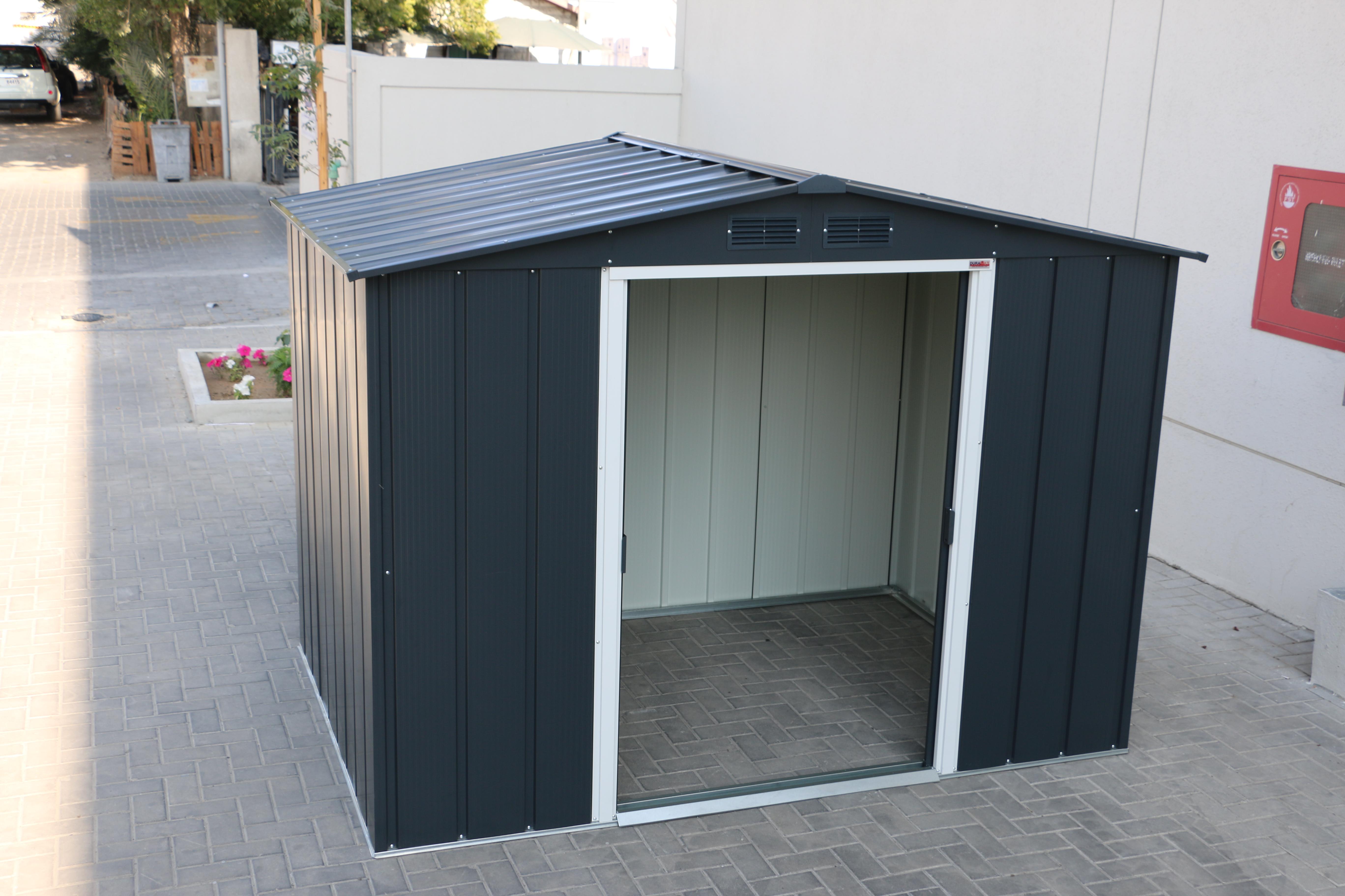 Voir la diapositive 2 : DURAMAX Abri de jardin métal - Anthracite - 4,2m²