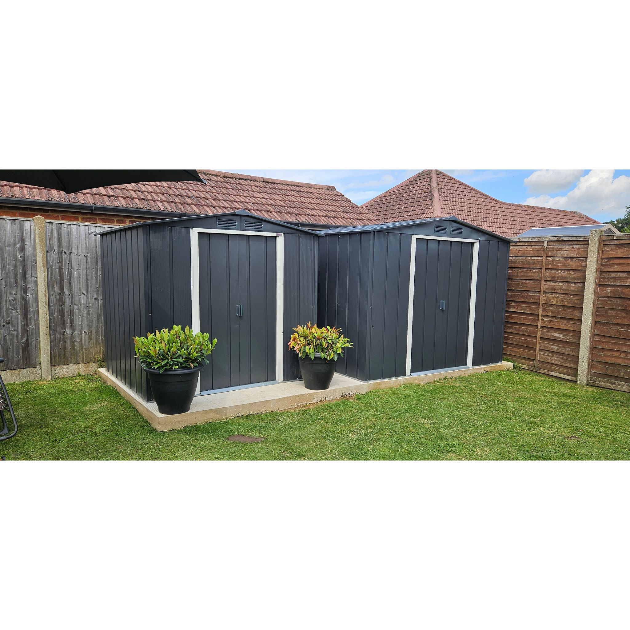 Voir la diapositive 4 : DURAMAX Abri de jardin métal - Anthracite - 4,2m²