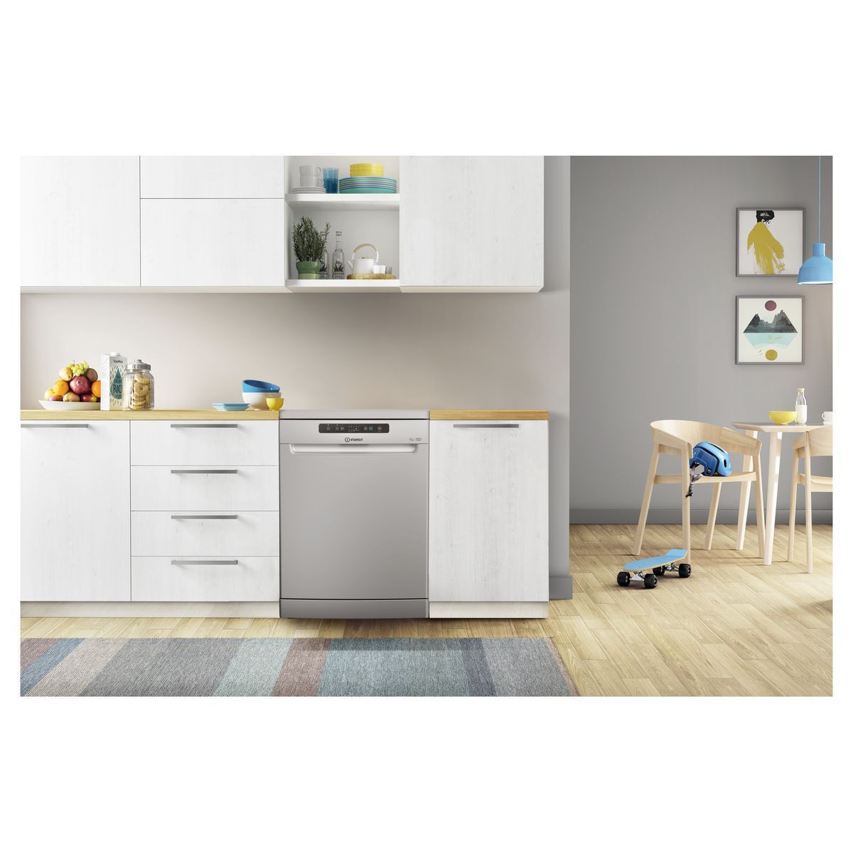 INDESIT Lave vaisselle pose libre DOFC2B+, 13 couverts, 60 cm, 46 dB, 6 programmes