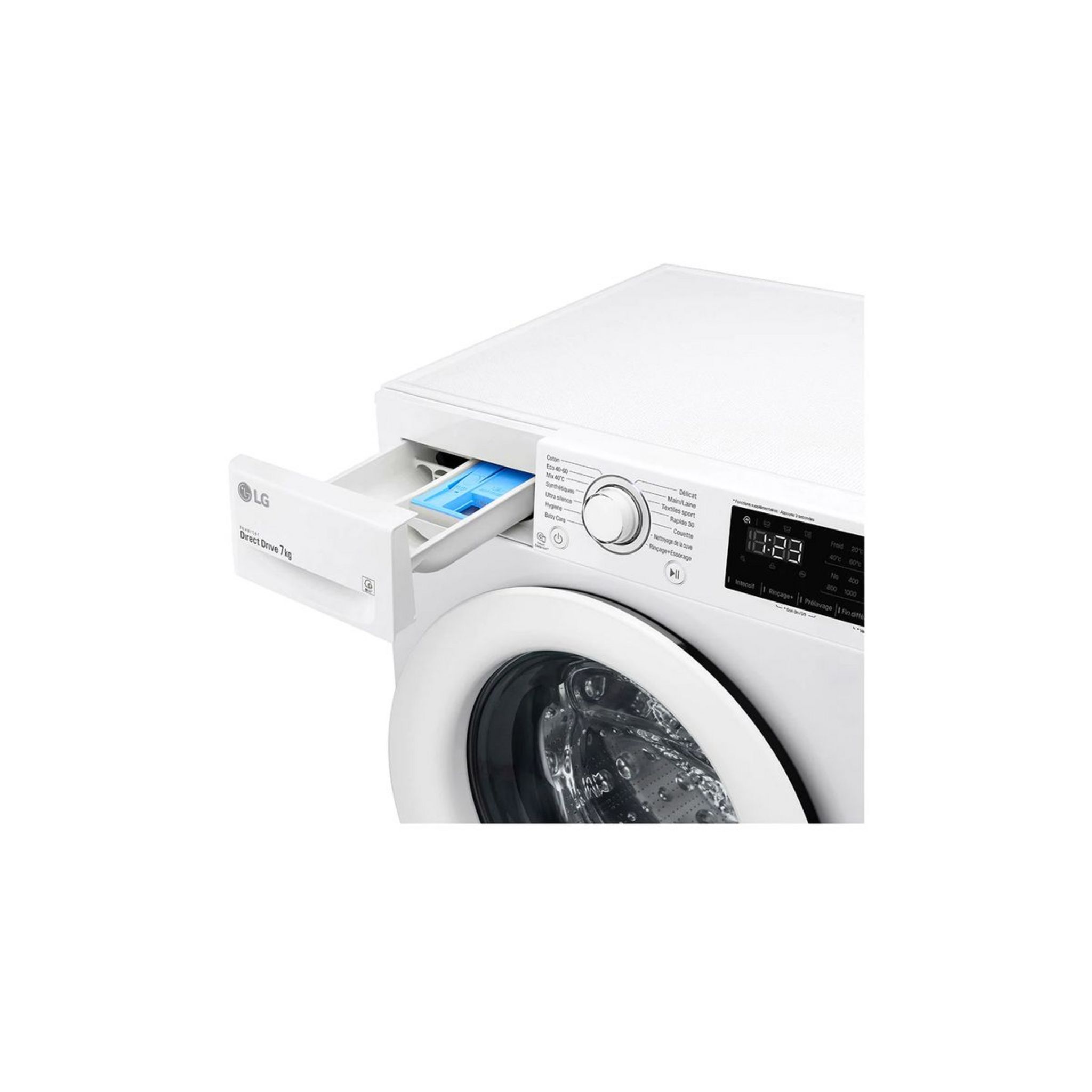 Voir la diapositive 2 : LG Lave linge hublot F72N23WH, 7 kg, 1200 T/min