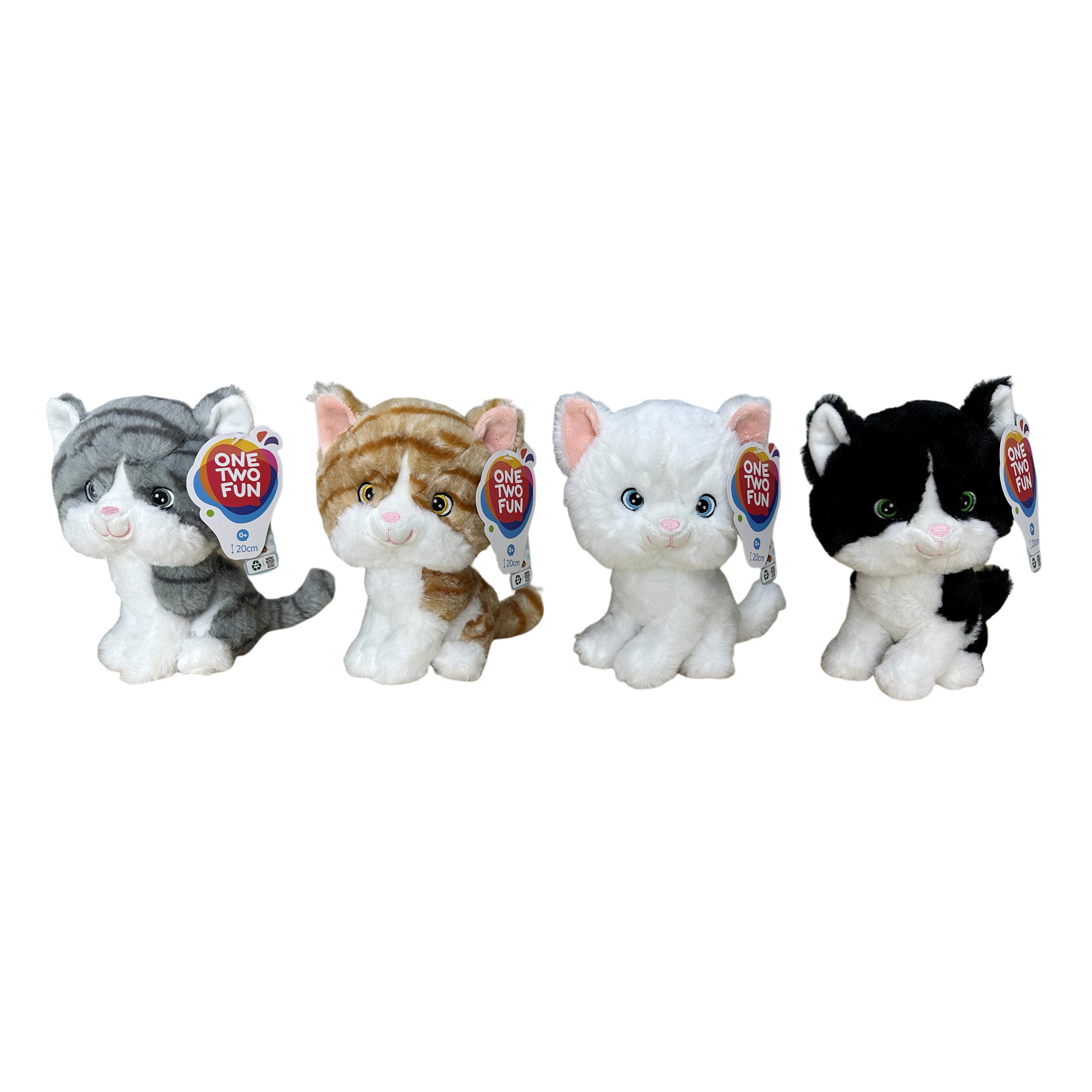 Voir la diapositive 2 : ONE TWO FUN Peluche Chat 20 cm 100% recyclé