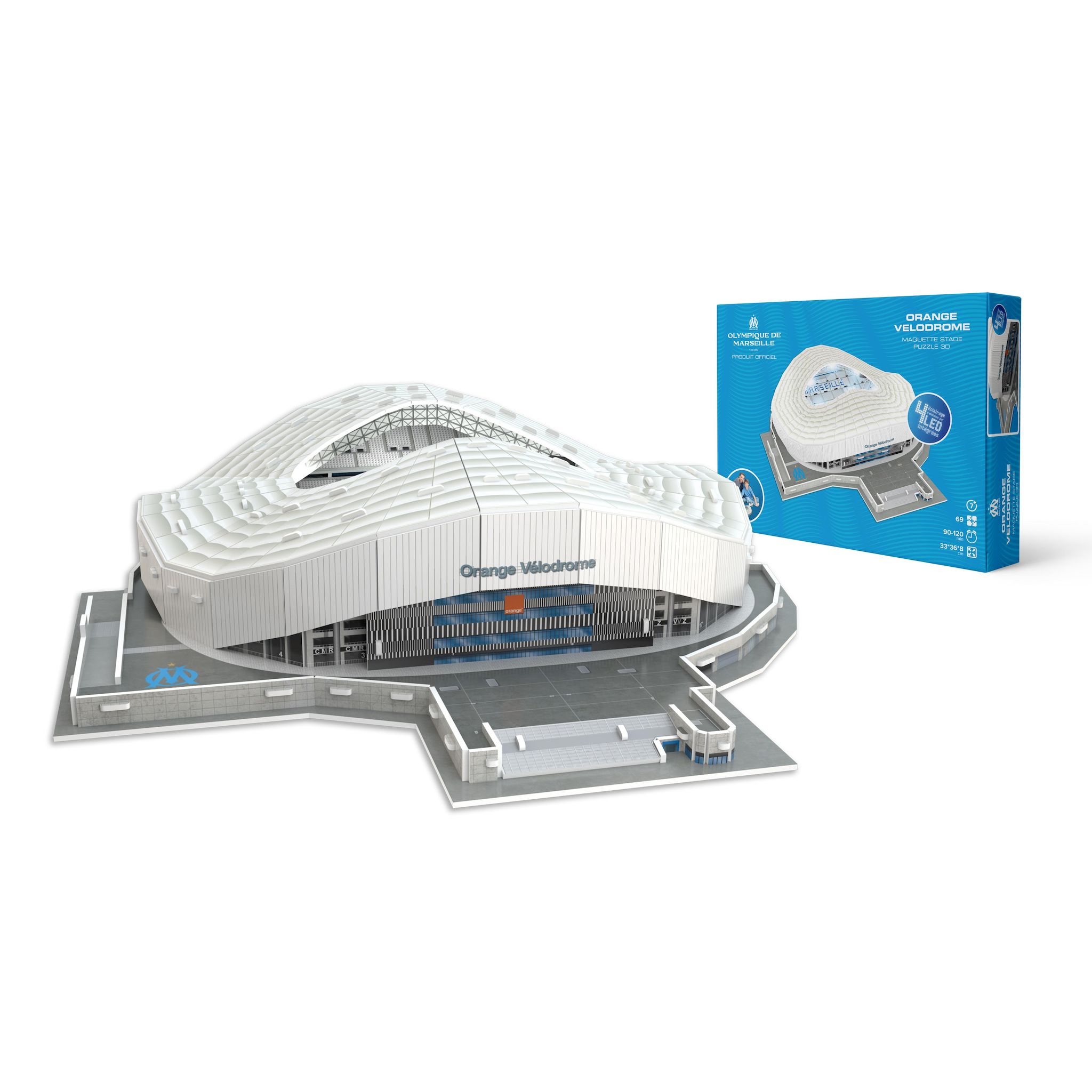 Voir la diapositive 2 : MEGABLEU Puzzle 3D Stade Vélodrome OM LED