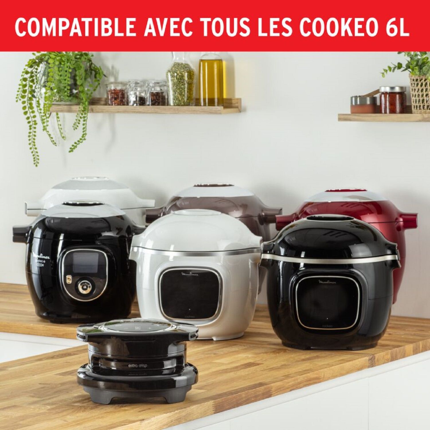 Voir la diapositive 12 : MOULINEX Couvercle Cookeo Extra Crisp EZ150800 - Noir