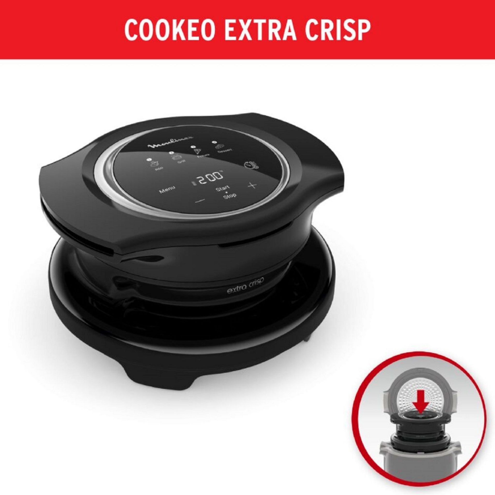 Voir la diapositive 6 : MOULINEX Couvercle Cookeo Extra Crisp EZ150800 - Noir