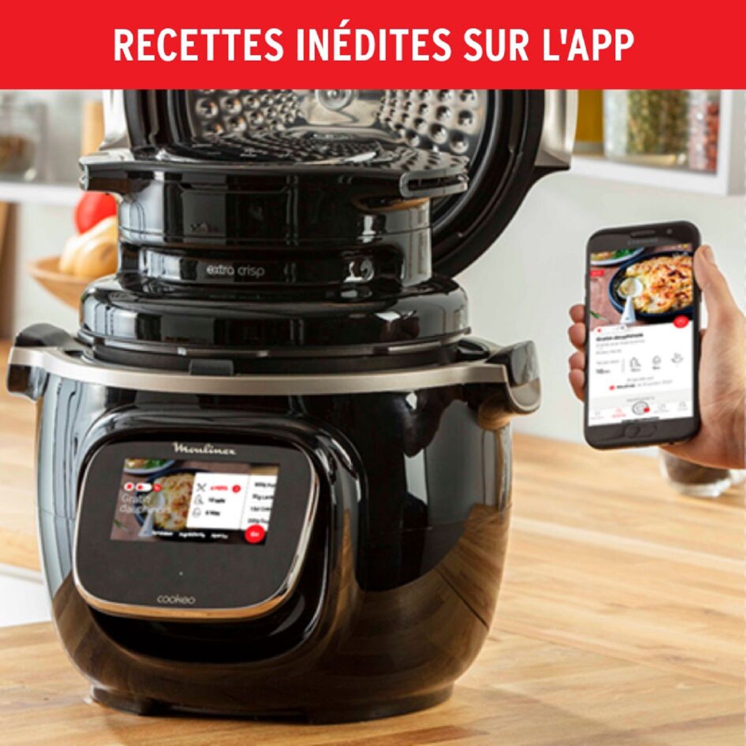 Voir la diapositive 8 : MOULINEX Couvercle Cookeo Extra Crisp EZ150800 - Noir