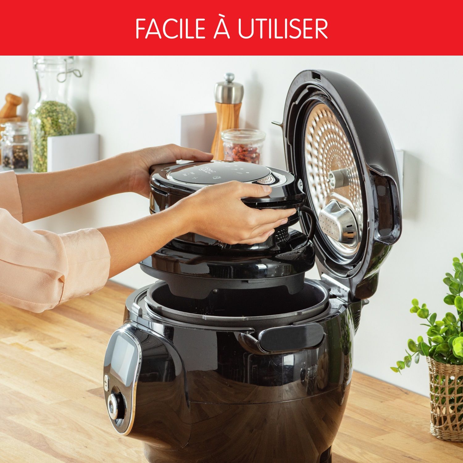 Voir la diapositive 11 : MOULINEX Couvercle Cookeo Extra Crisp EZ150800 - Noir